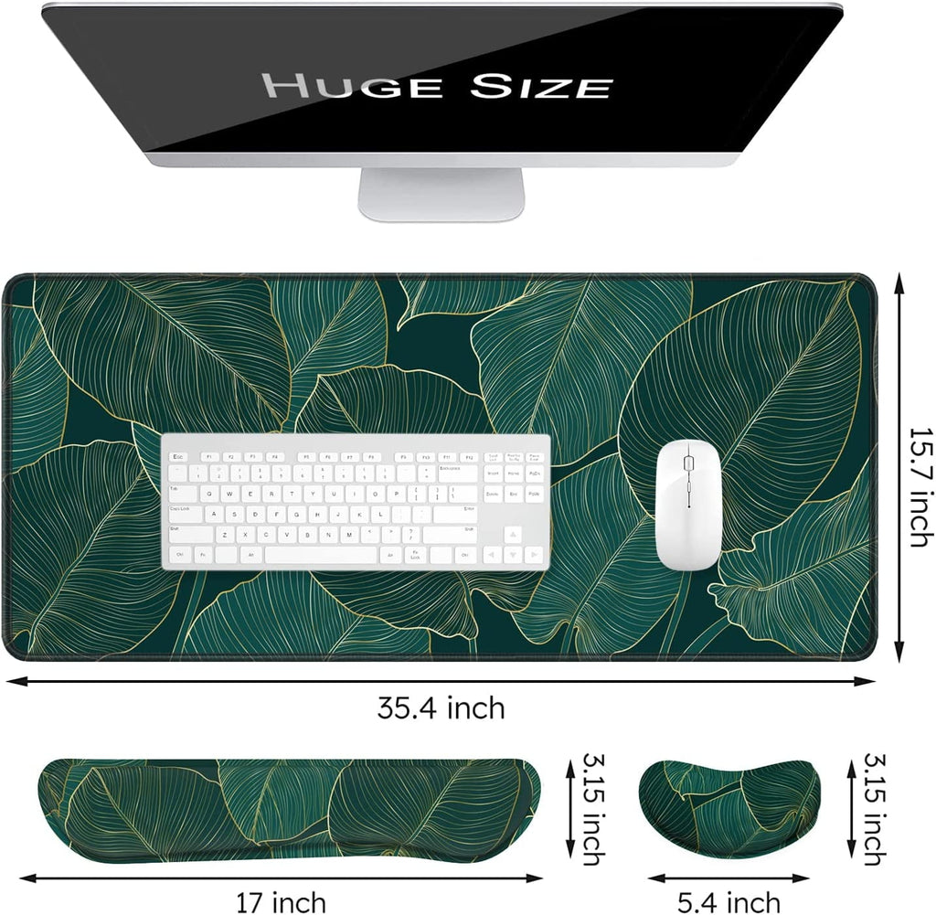 3Pcs Ergonomic Large Mouse Pad and Keyboard Wrist Rest, Desk Pad for Keyboard and Mouse, 3-in-1 Gaming Mouse Pad with... - Image 2