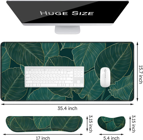 3Pcs Ergonomic Large Mouse Pad and Keyboard Wrist Rest, Desk Pad for Keyboard and Mouse, 3-in-1 Gaming Mouse Pad with... - Image 2