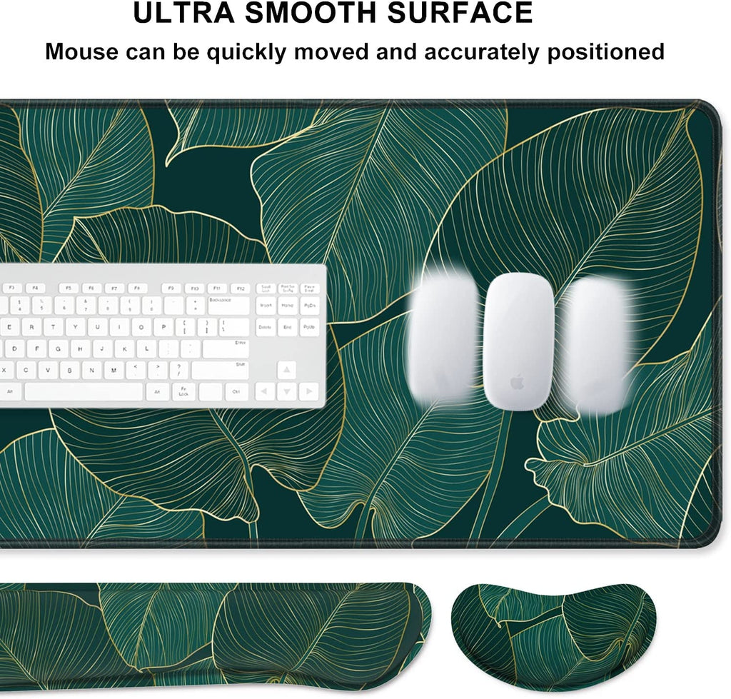 3Pcs Ergonomic Large Mouse Pad and Keyboard Wrist Rest, Desk Pad for Keyboard and Mouse, 3-in-1 Gaming Mouse Pad with... - Image 4