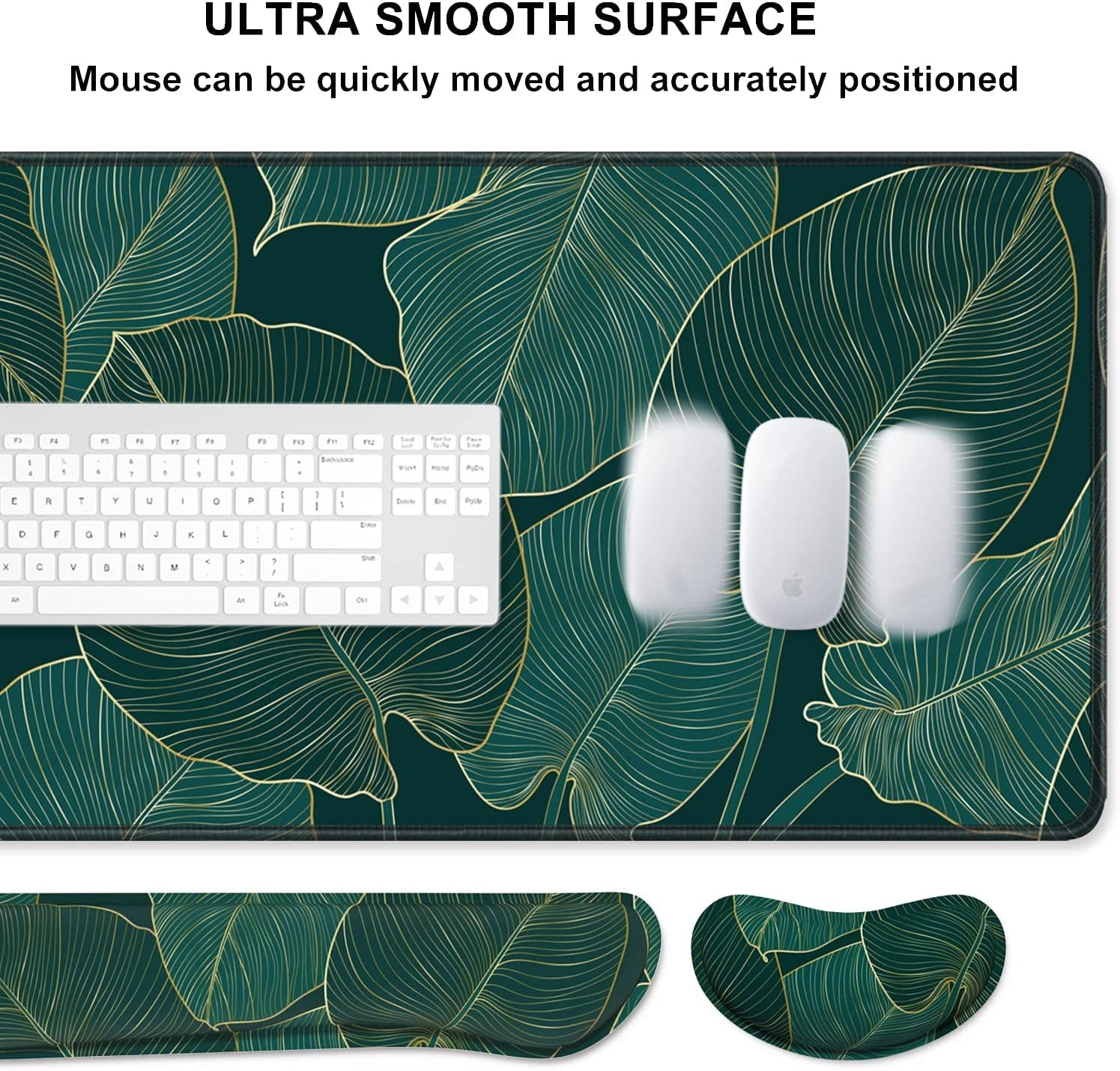 3Pcs Ergonomic Large Mouse Pad and Keyboard Wrist Rest, Desk Pad for Keyboard and Mouse, 3-in-1 Gaming Mouse Pad with... - Image 4