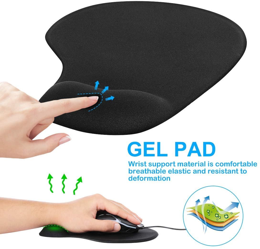 Office & Gaming Mouse Pad with Wrist Support Gel Cushion Rest Desk Mat for Desktop Computer, Laptop, MacBook, Noteboo... - Image 4