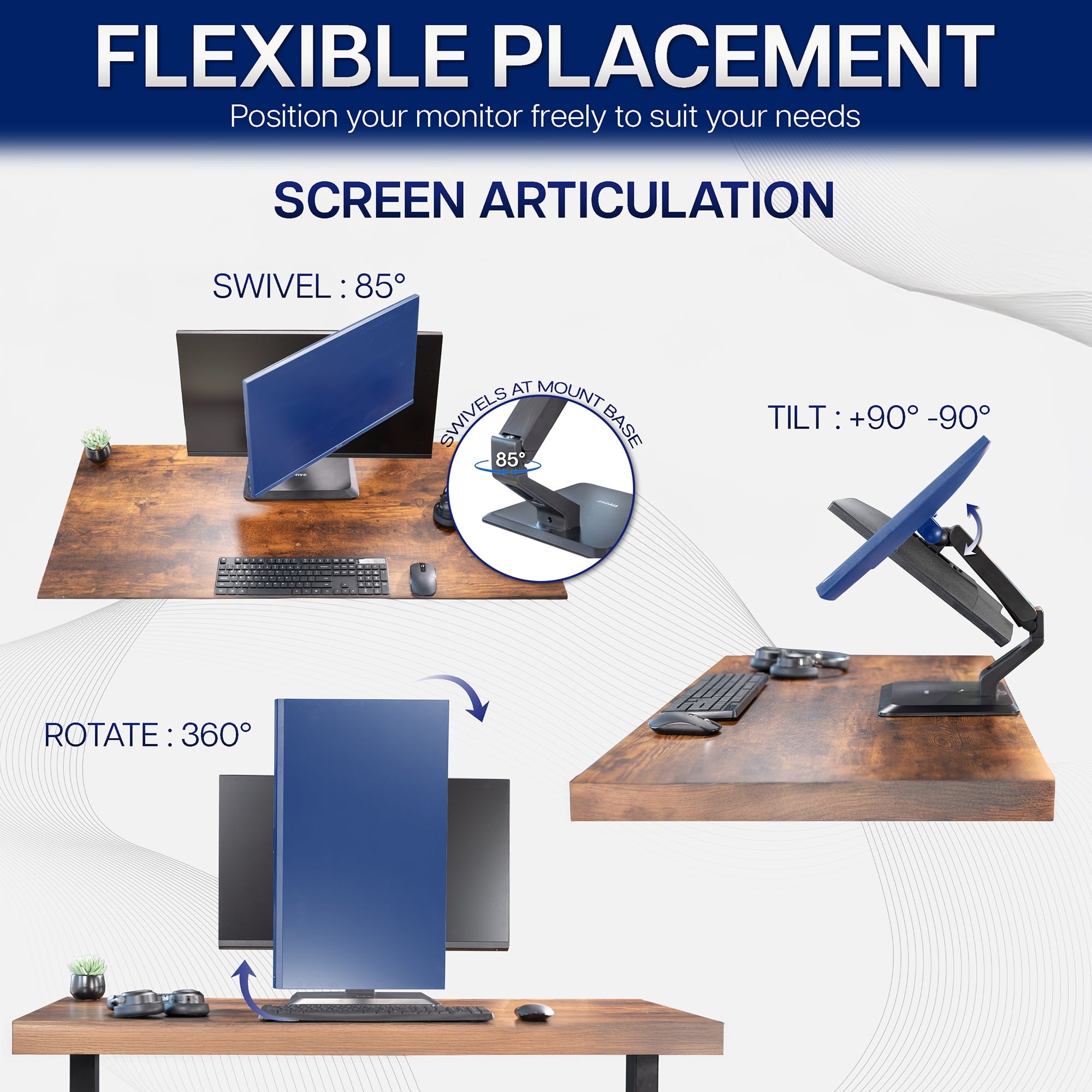 Freestanding Monitor Arm Mount for 17" to 32" Touch Screens - Image 5