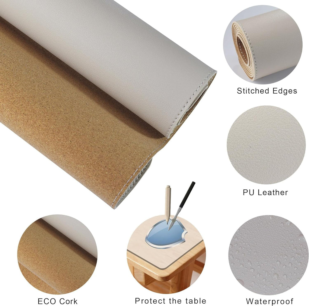 40”x 24” Desk Pad, Reversible Large Desk Mat, Cork & Large Mouse pad for Desk, Waterproof Computer Desk Pad for Gamin... - Image 3