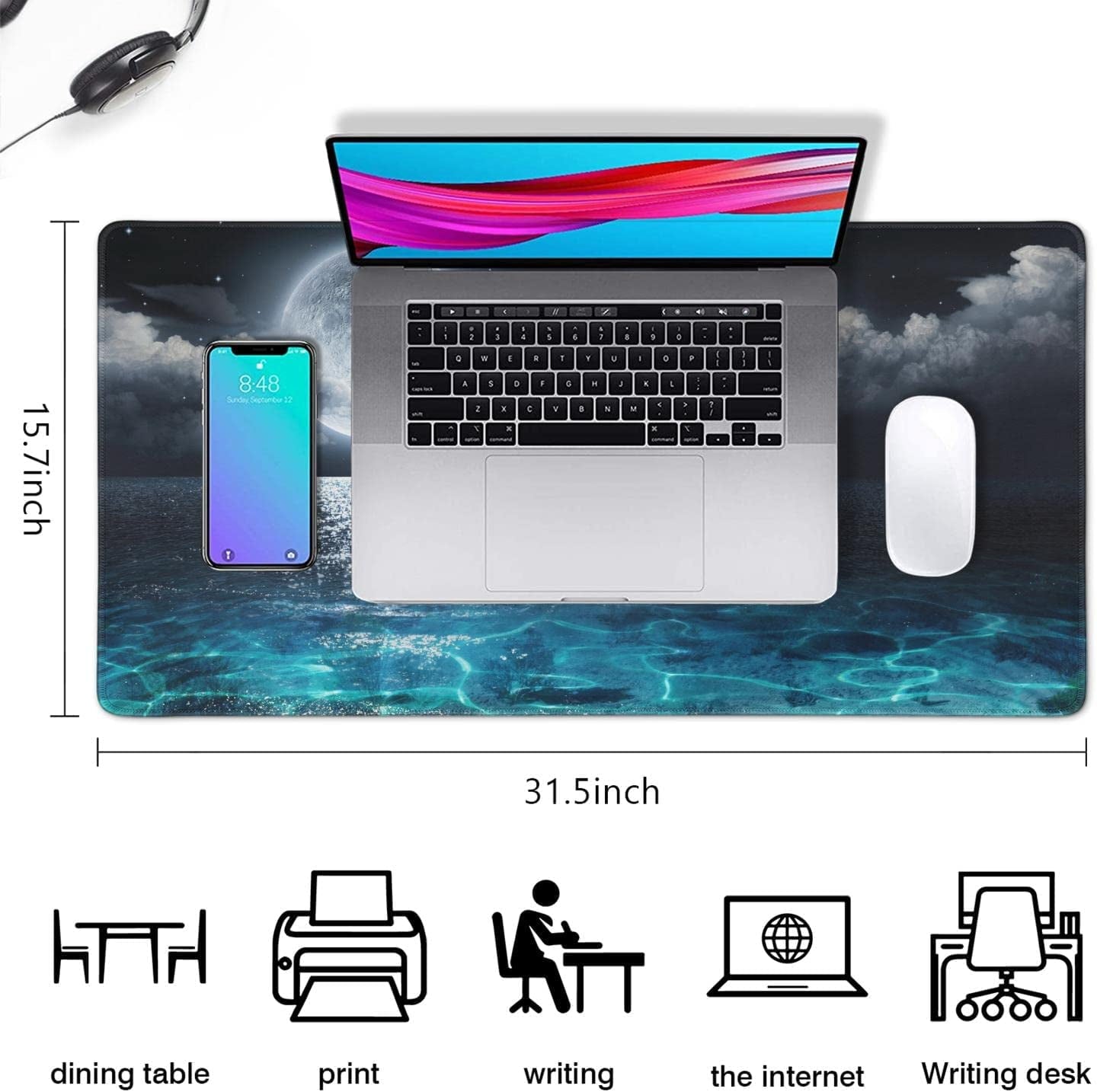 s On Top of s Gaming Mouse Pad with Non-Slip Base Extended Large Mouse Pad XL Keyboard Mouse Pad for Work, Game, Offi... - Image 6