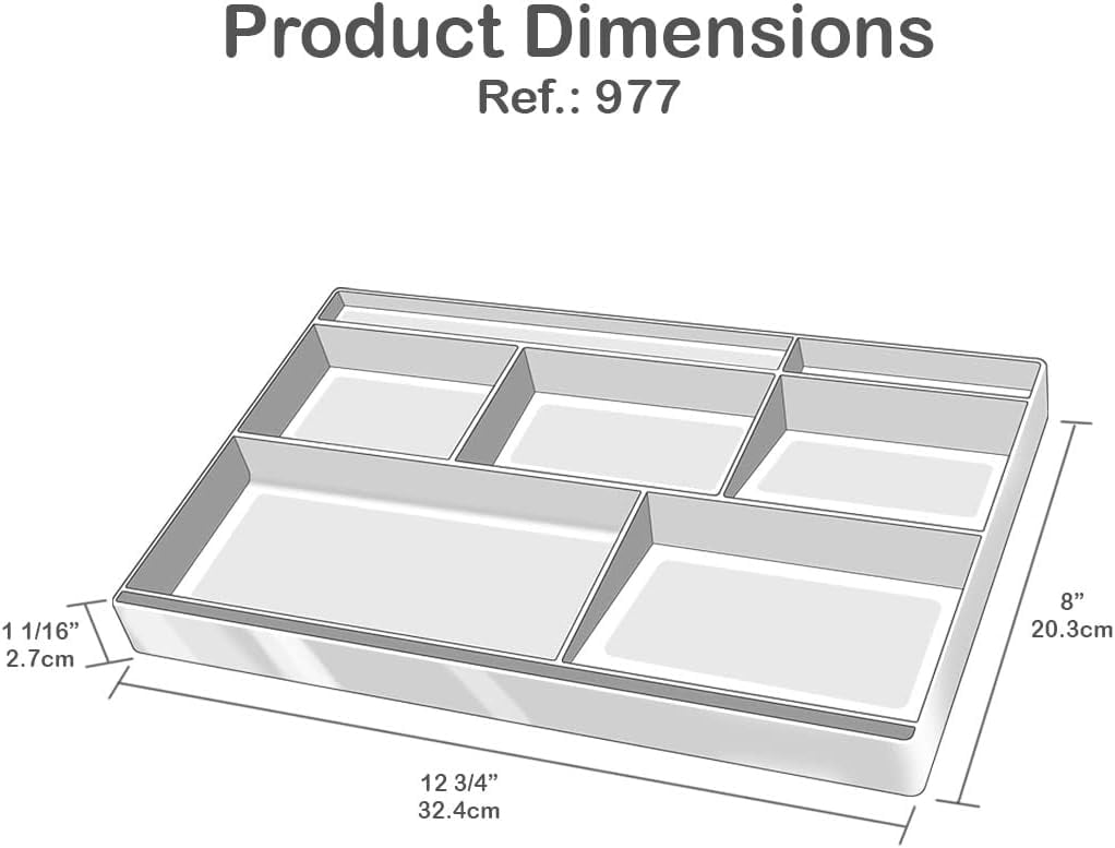 Desk Drawer Organizer Tray with 8 Compartments Multi-Purpose Bin for Office Supplies, Makeup, and Accessories Fits in... - Image 3