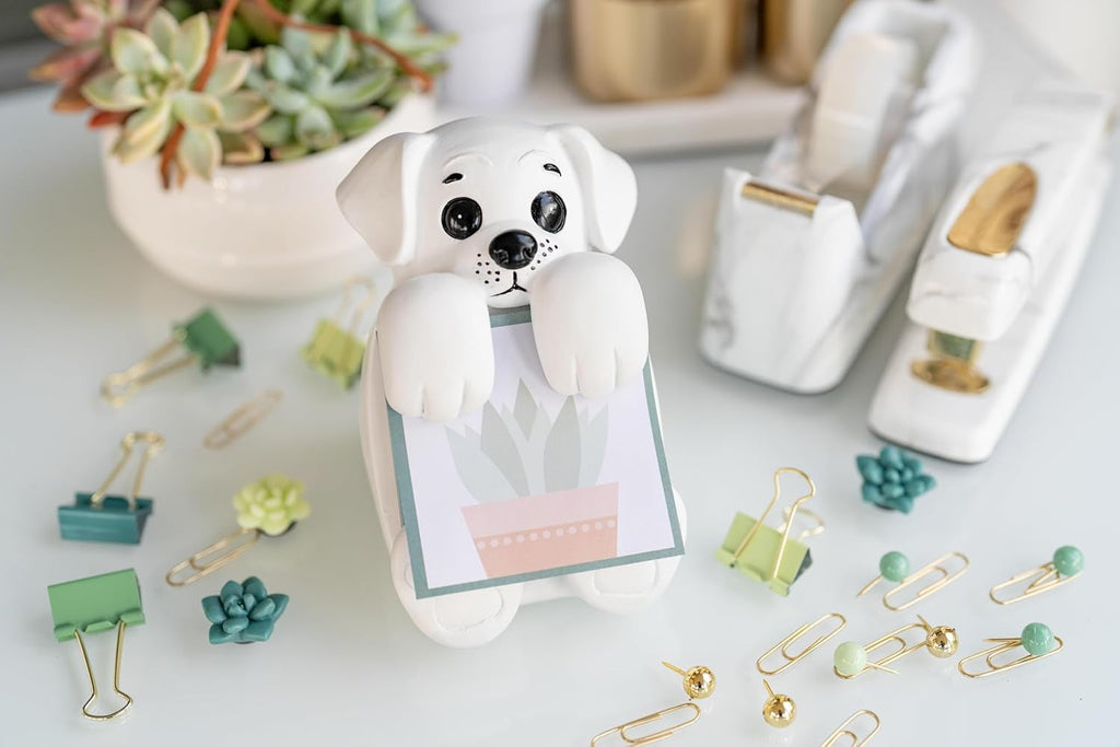 Resin Sticky Note Holder for Desk - Dog Note Dispenser 3"x3" - Office Decor & Accessories - Cute Desk Organizer - Image 2