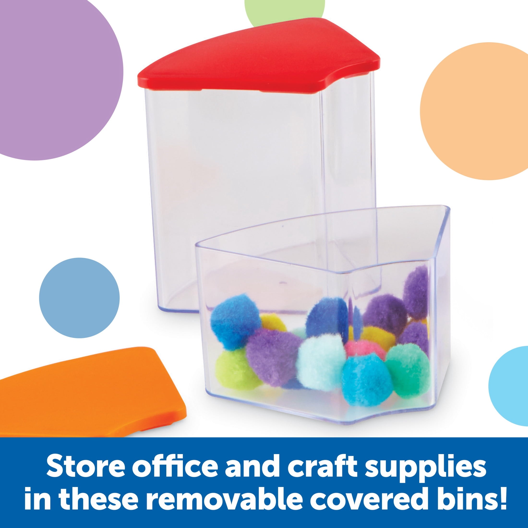 Create-a-Space See-Thru Spinning Bins -14 Pieces Classroom Organization, School Supplies Organizer, Desk Organization... - Image 3