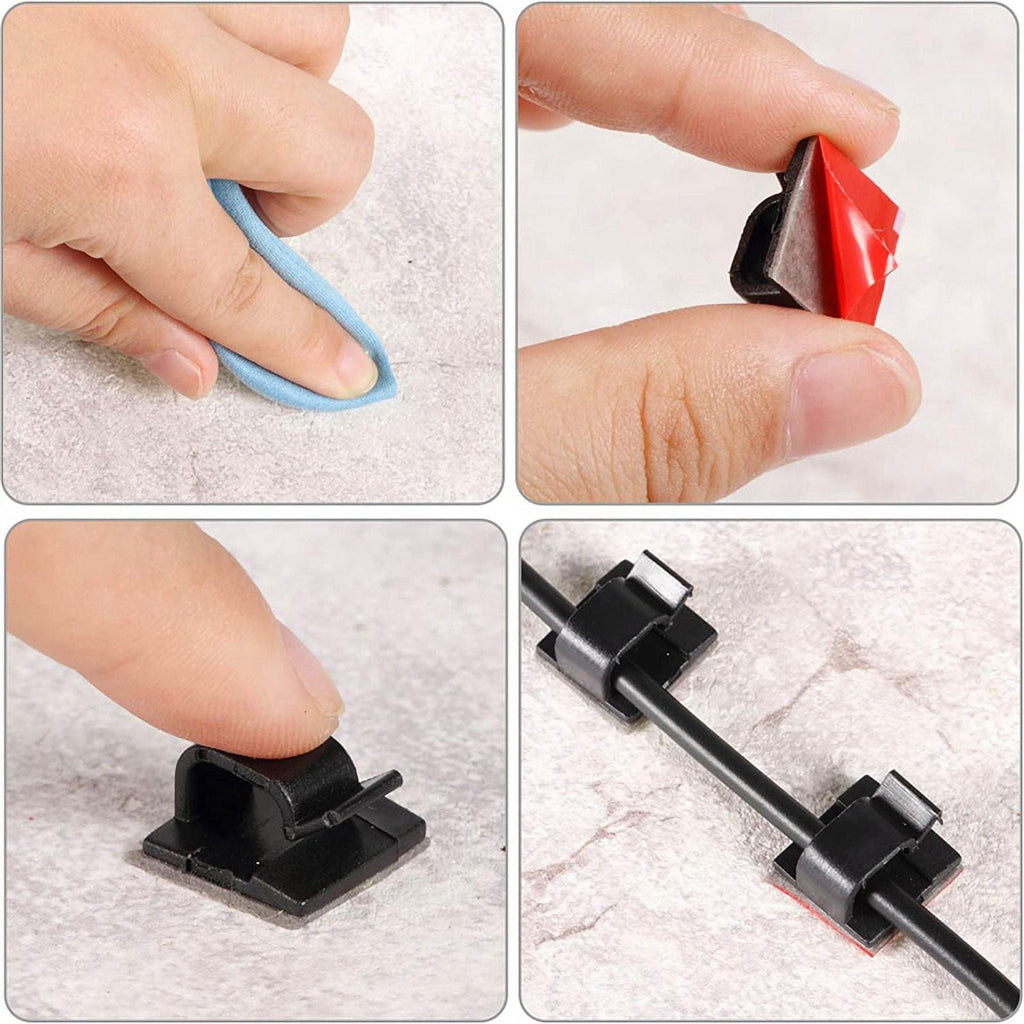 100 Pc Outdoor Light Clips for String Lights Self Adhesive Mini Cable Hooks Wire Clips Hooks Cord Organizer Holder Black - Image 5