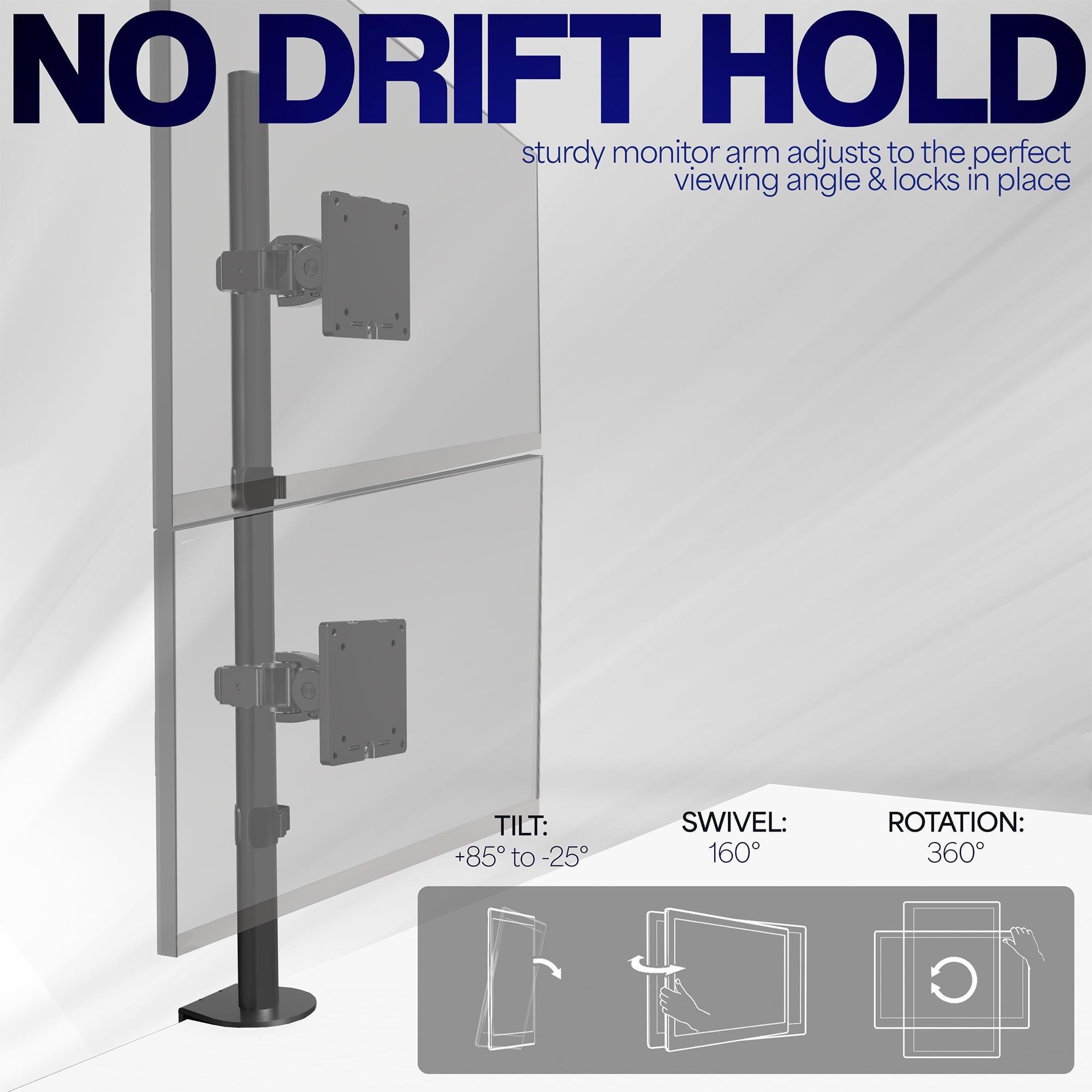 VIVO Dual Ultrawide Monitor Desk Mount, Stand for 2 Computer Screens up to 49" - Image 5