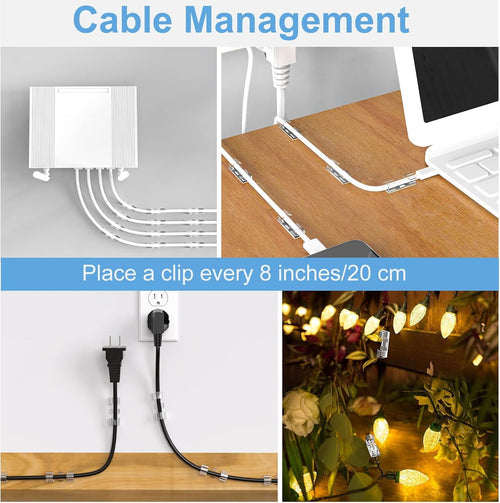 148 Pcs Adhesive Cable Clips & String Lights Clips,Wall Wire Clips 40 Small,60 Large,48 Extra Large,Strong Clear Cord Organizer Cable Manage - Image 2
