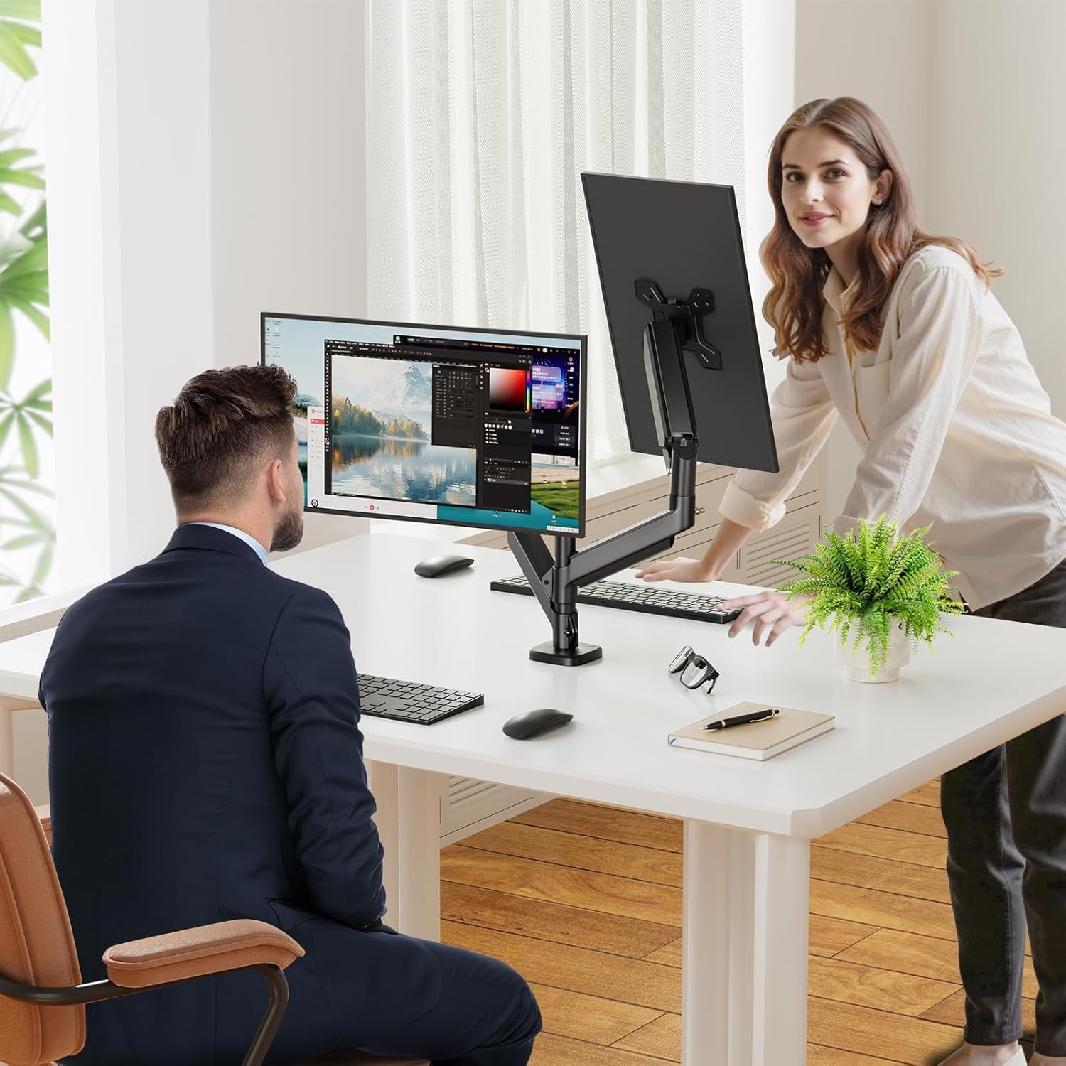 for 17-27 inch Computer Screens, Adjustable Riser Holds up to 20 lbs, Black - Image 5