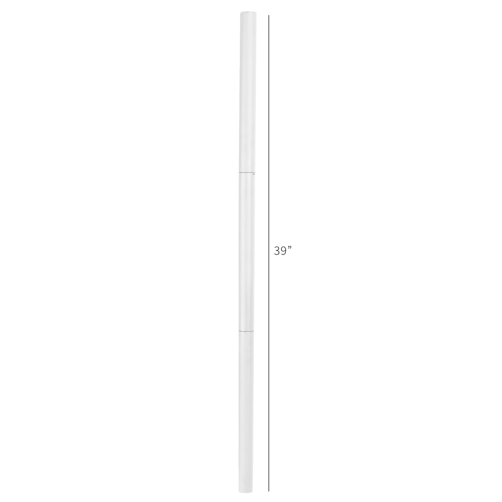 White Steel Extra Tall 3 Section Monitor Stand Pole 39" - Image 2
