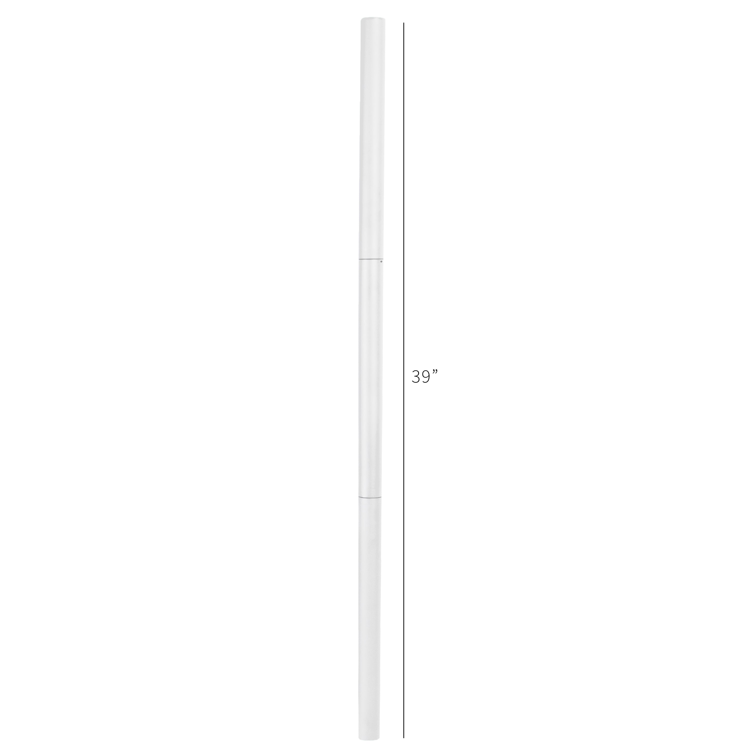 White Steel Extra Tall 3 Section Monitor Stand Pole 39" - Image 2