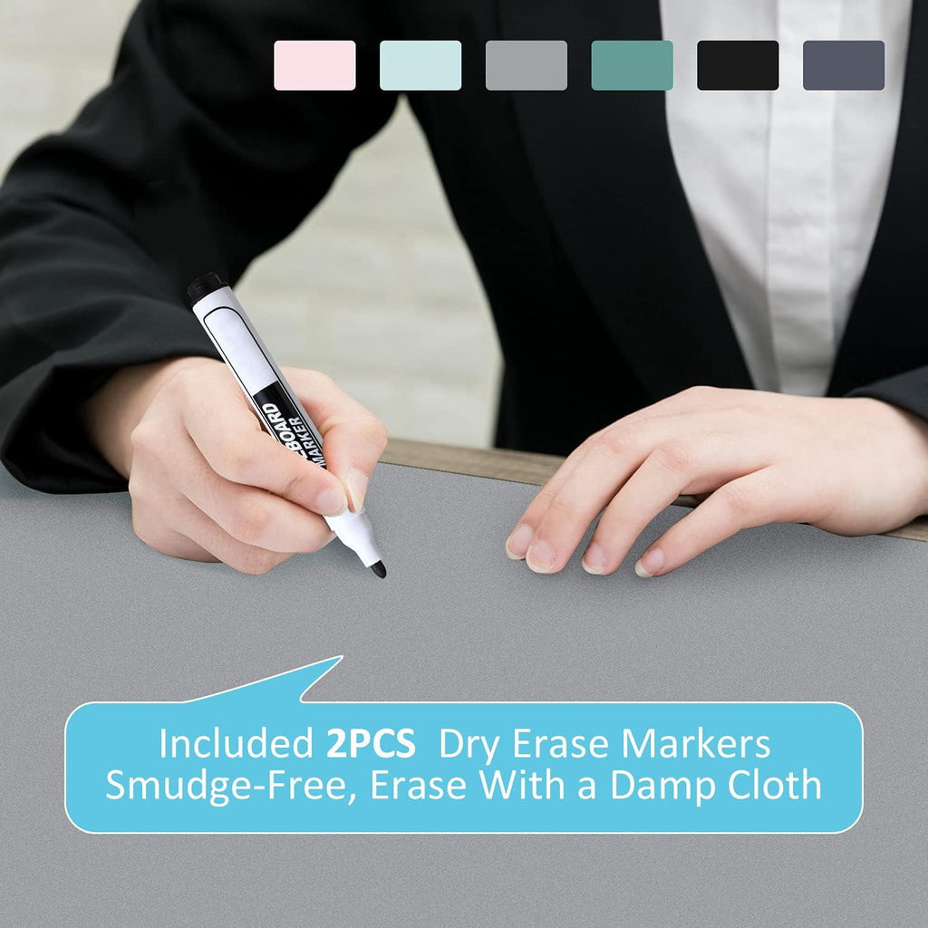 MAKUANG PVC Material Writable and Erasable Desk Mat, 27.5" x 13.8" Waterproof Large Desktop Mouse Pad, Pale Grey - Image 6