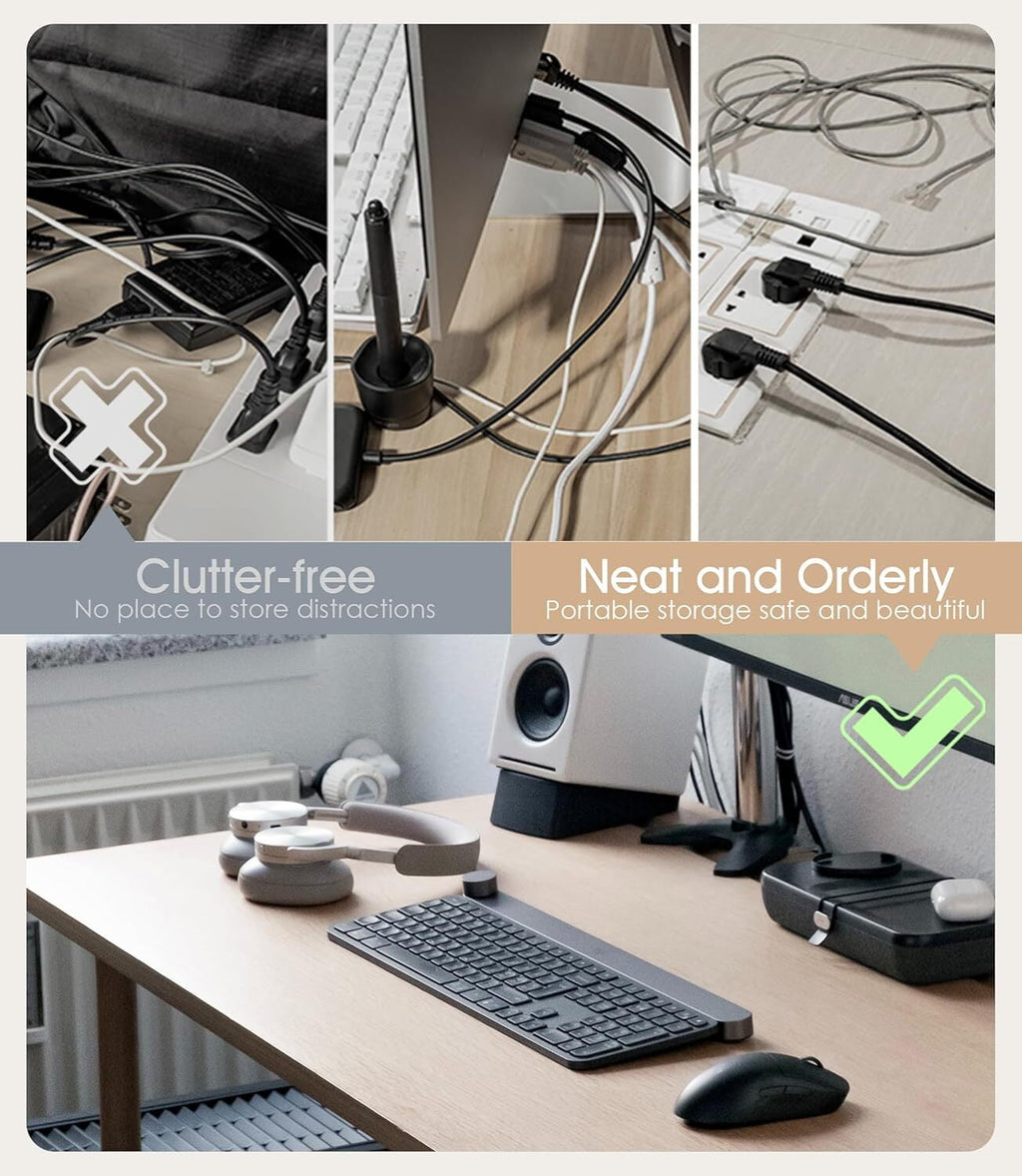 LQQBOX 35Pcs Reusable Cable Ties, Adjustable Silicone Cord Organizer Small Zip Ties for Charging Cords Earphone Computer Wire, Office Desk C - Image 3