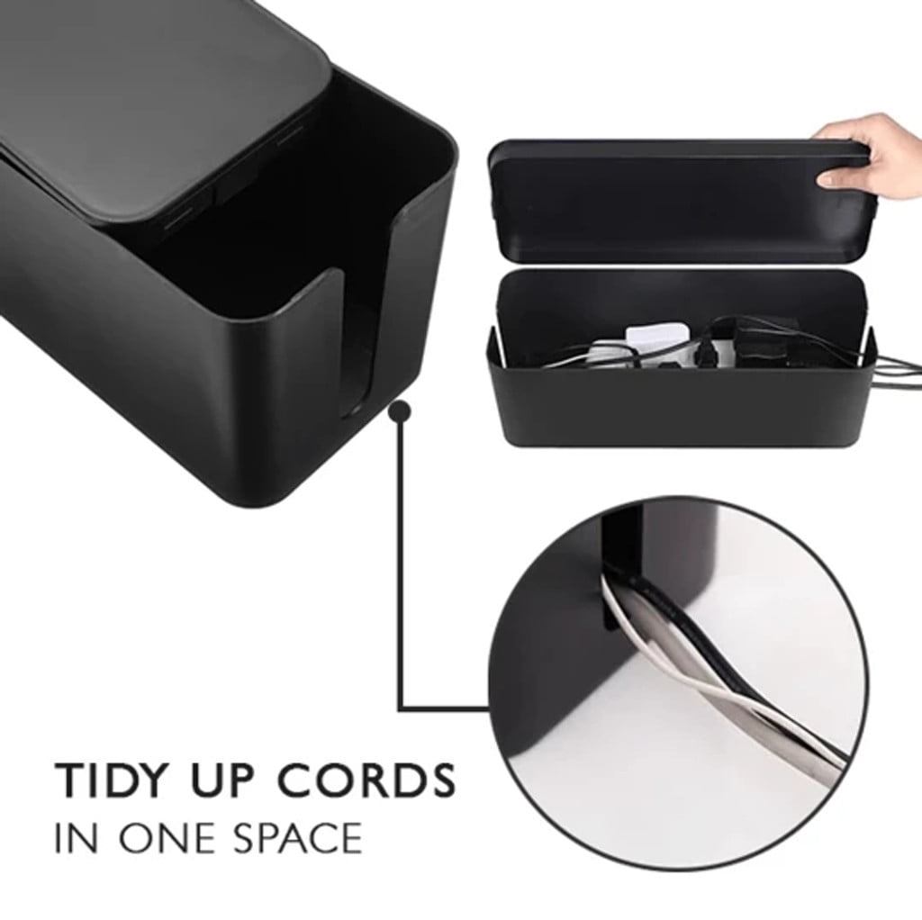 Cable Management Box, Large Cord Organizer Box to Hide Power Strip Under Desk,Computer Wires Cable Organizer Hider Bo... - Image 5