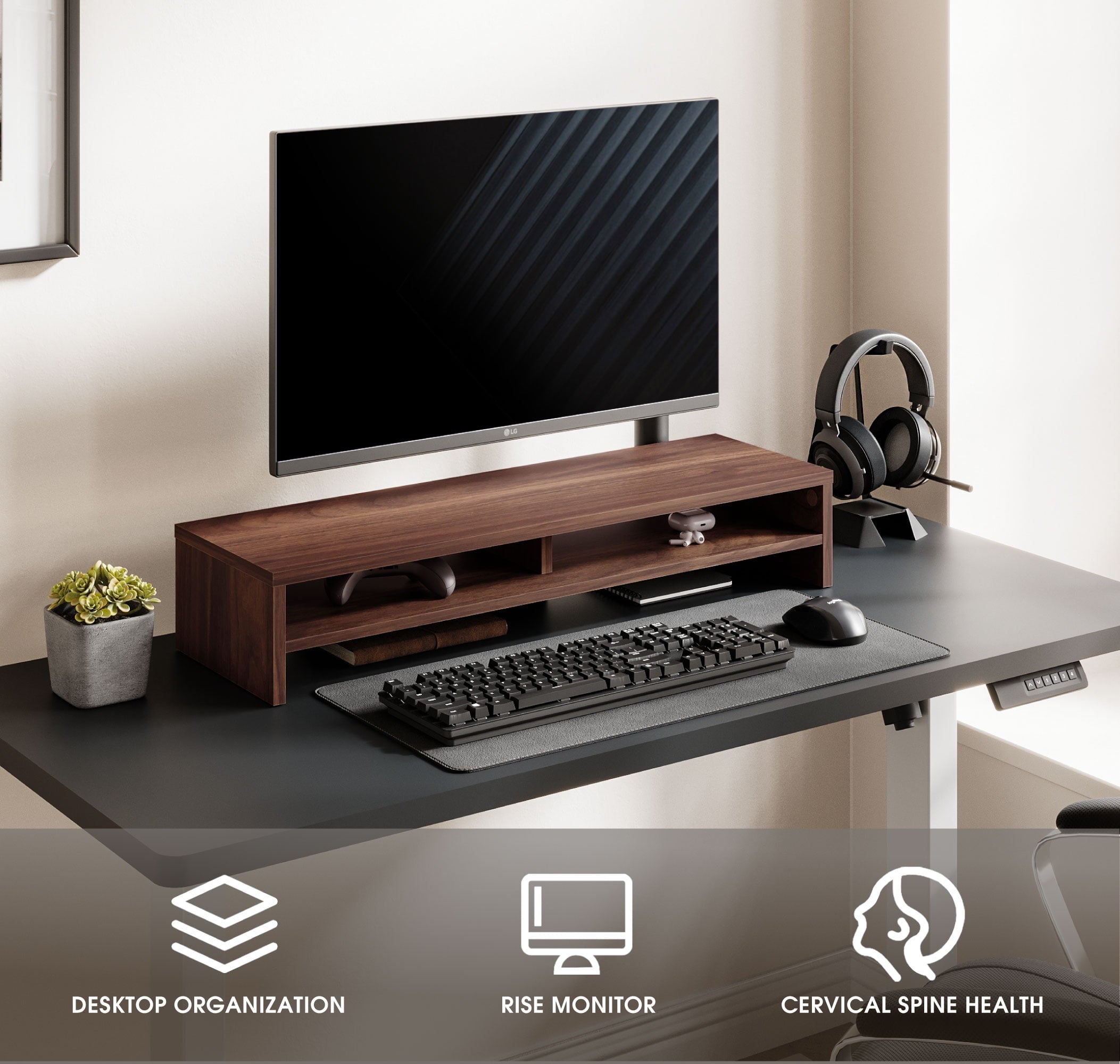 Fenge Monitor Stand, 31.5 Inch Computer Monitor Riser for Desk - Image 2