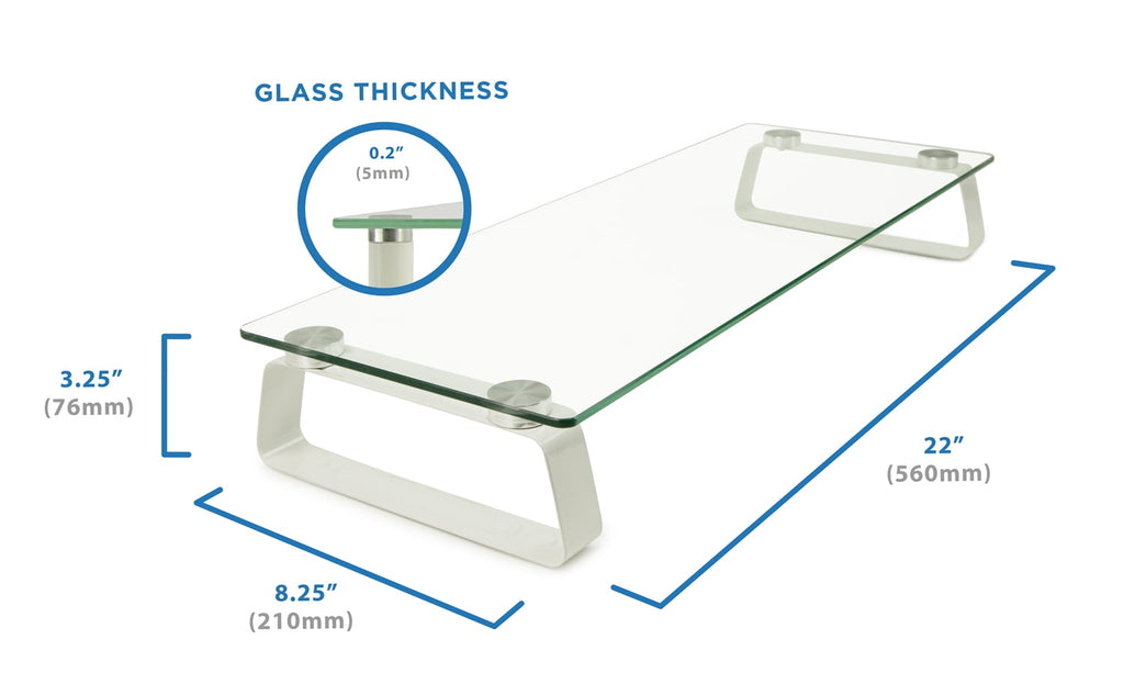 Glass Monitor Stand| Fits 17"-27" Computer Screens | Capacity - Image 5