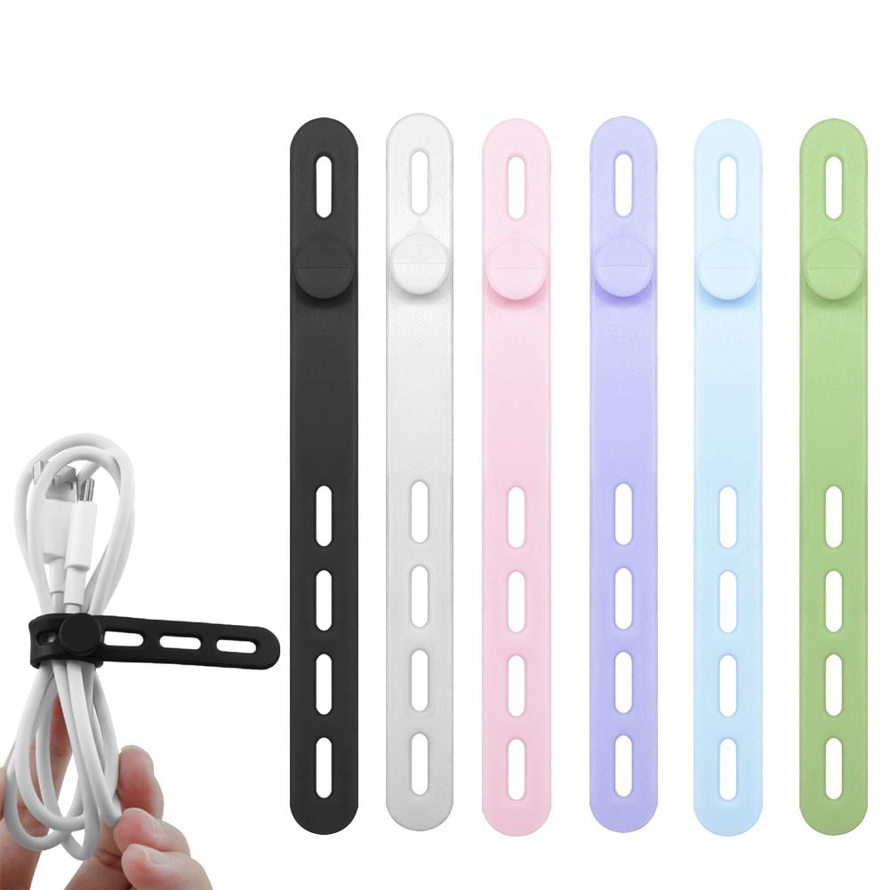 12Pcs , Silicone Cable Ties Reusable, Ties for Electronics, Multipurpose Elastic Wire Ties, Travel Essentials for Cab... - Image 6