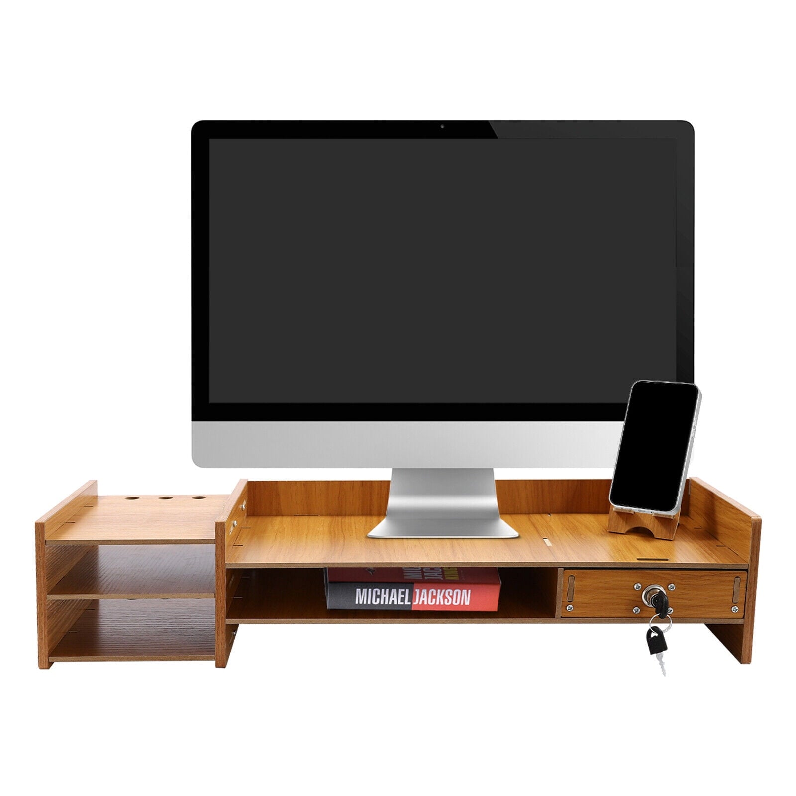 Riser Computer Desk Storage Shelf Organizer Holder Drawer - Image 4
