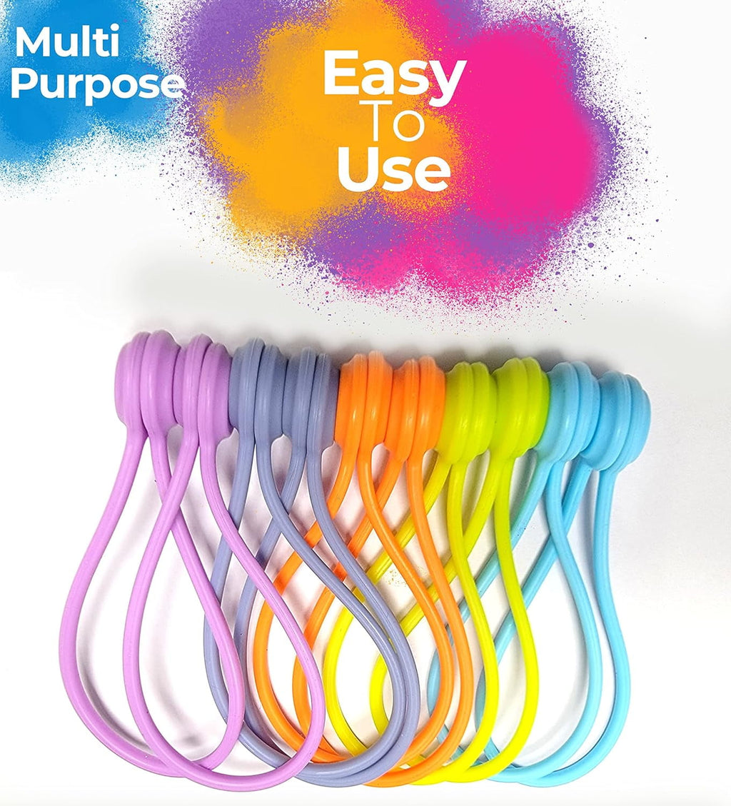 20 Pack Reusable Silicone Magnetic Cable Ties - Twist Ties for Home/Office Cord Wrap, Cable Organizer, Magnetic Cord ... - Image 4