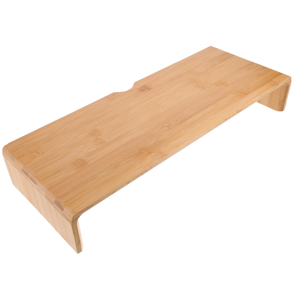 Beige Bamboo Monitor Riser Stand for Storage and Comfortable Viewing - Image 4