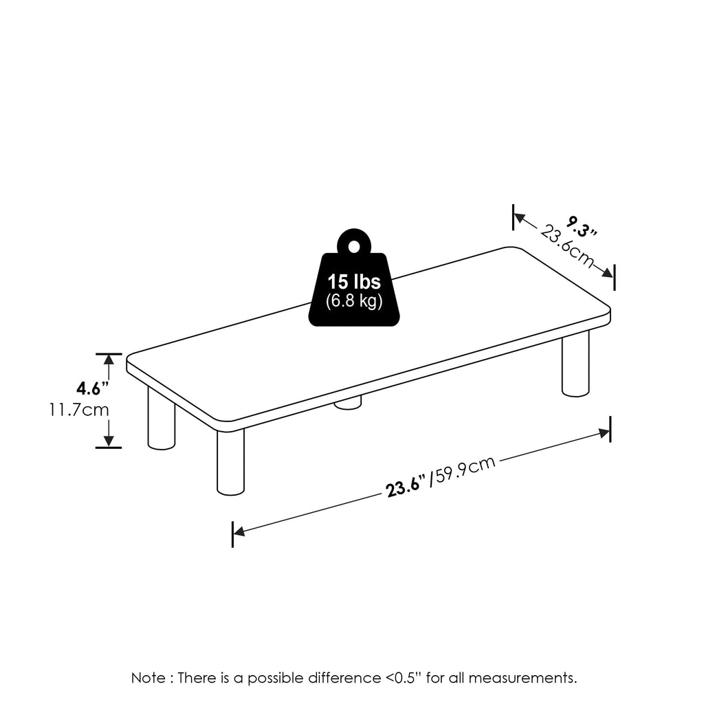 Turn-N-Tube Monitor Riser Stand, Plain White/White - Image 3