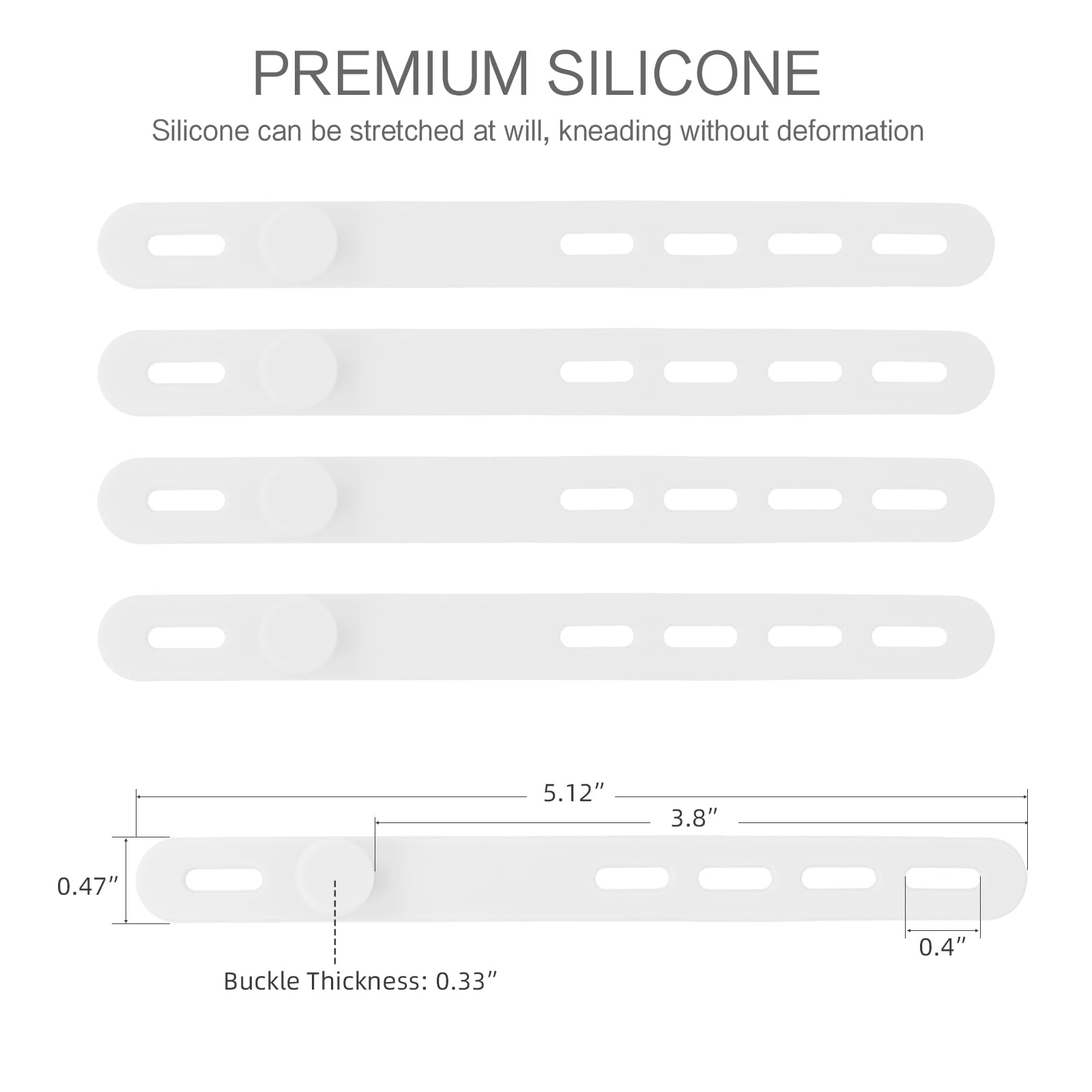 24Pcs Silicone Cable Ties - Reusable & Washable with Locking Buckles, Adjustable Fastening Cable Management Straps, M... - Image 2