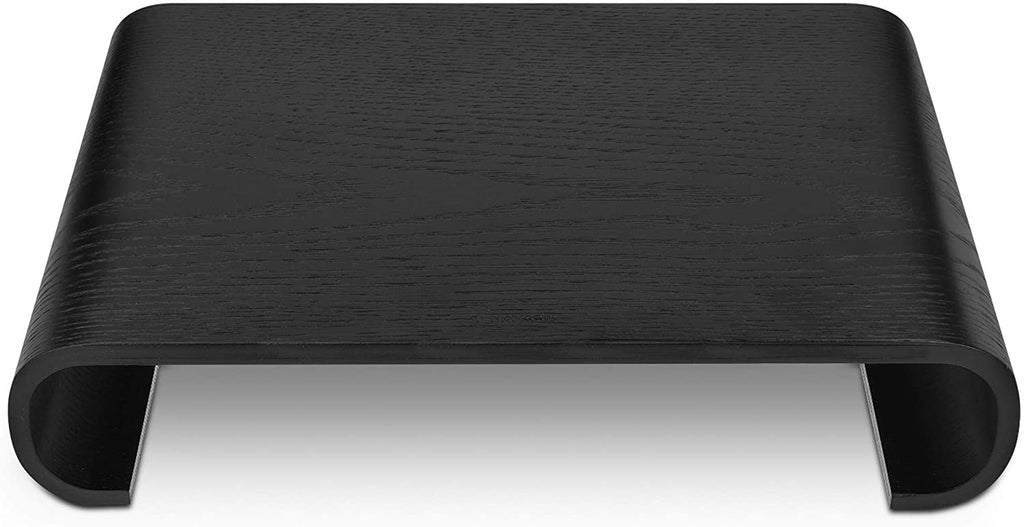 Wood Monitor Stand Riser - Computer Desk Organizer Desktop Dock Wooden Mount Display for PC TV Screen Notebook Laptop - Oak with Black Stain - Image 4
