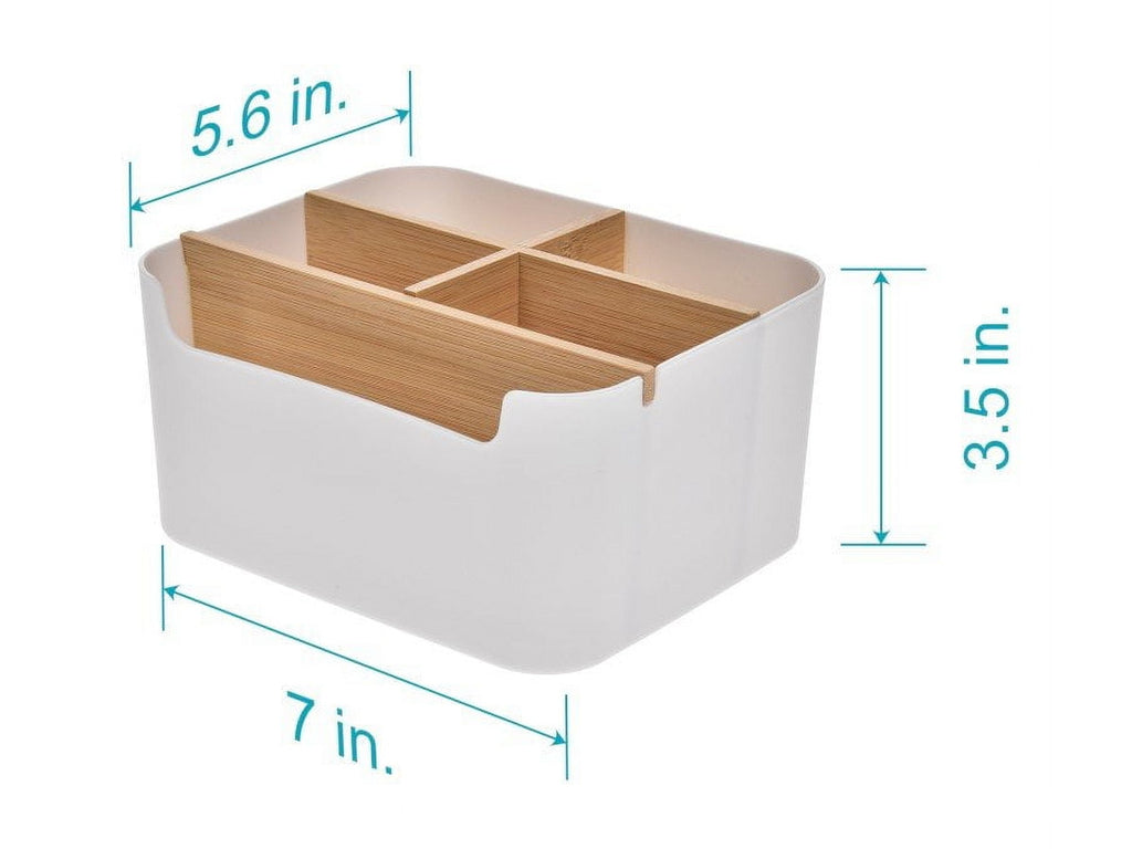 Remote Control Holder with 5 Divided Compartments, Desk Accessories Storage, Desktop Organizer Container For Remote Cont - Image 4