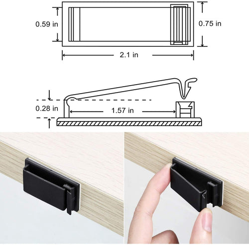 50 Pack Self Adhesive Cable Management Clips,Cable Organizers Wire Clips Cord Holder for PC Laptop Ethernet Cable Des... - Image 2