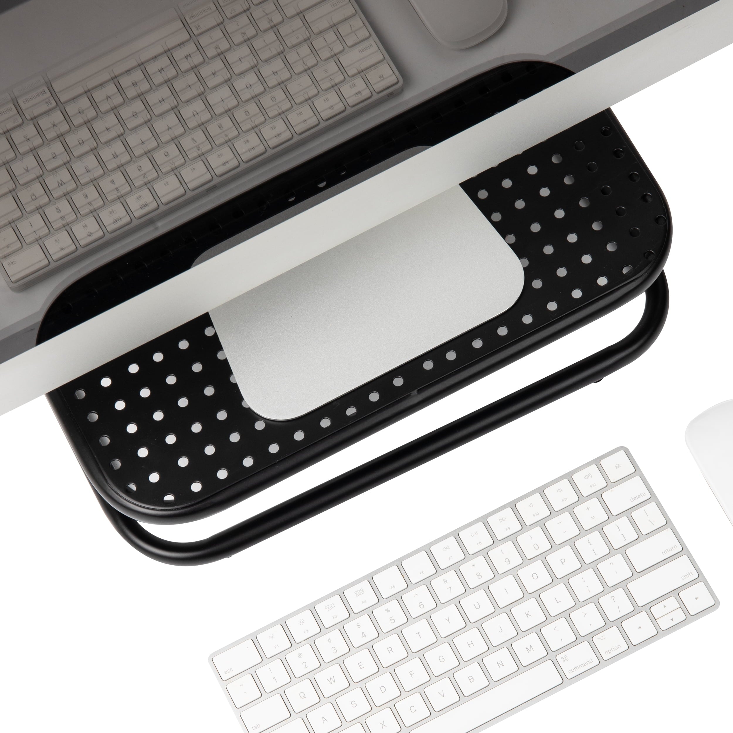 Metal Monitor Stand, Desk Riser Desktop Organizer 14.25"L x 11"W x 4.25"H, Set of 2, Black - Image 6