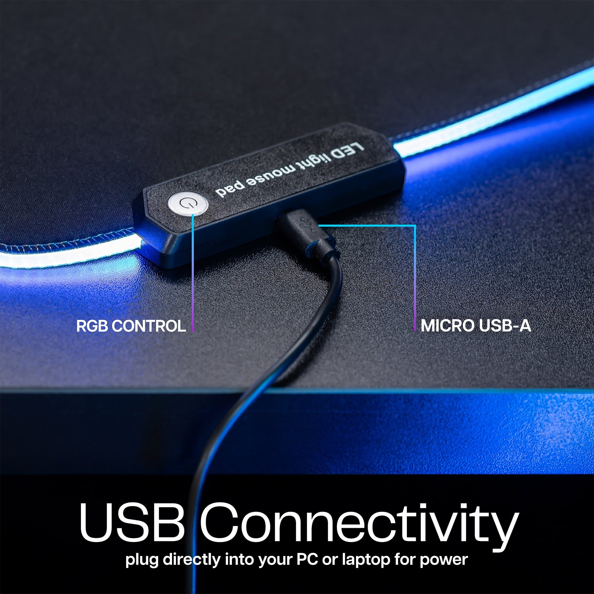 VIVO Black 60" x 24" RGB Desk Pad - Image 6