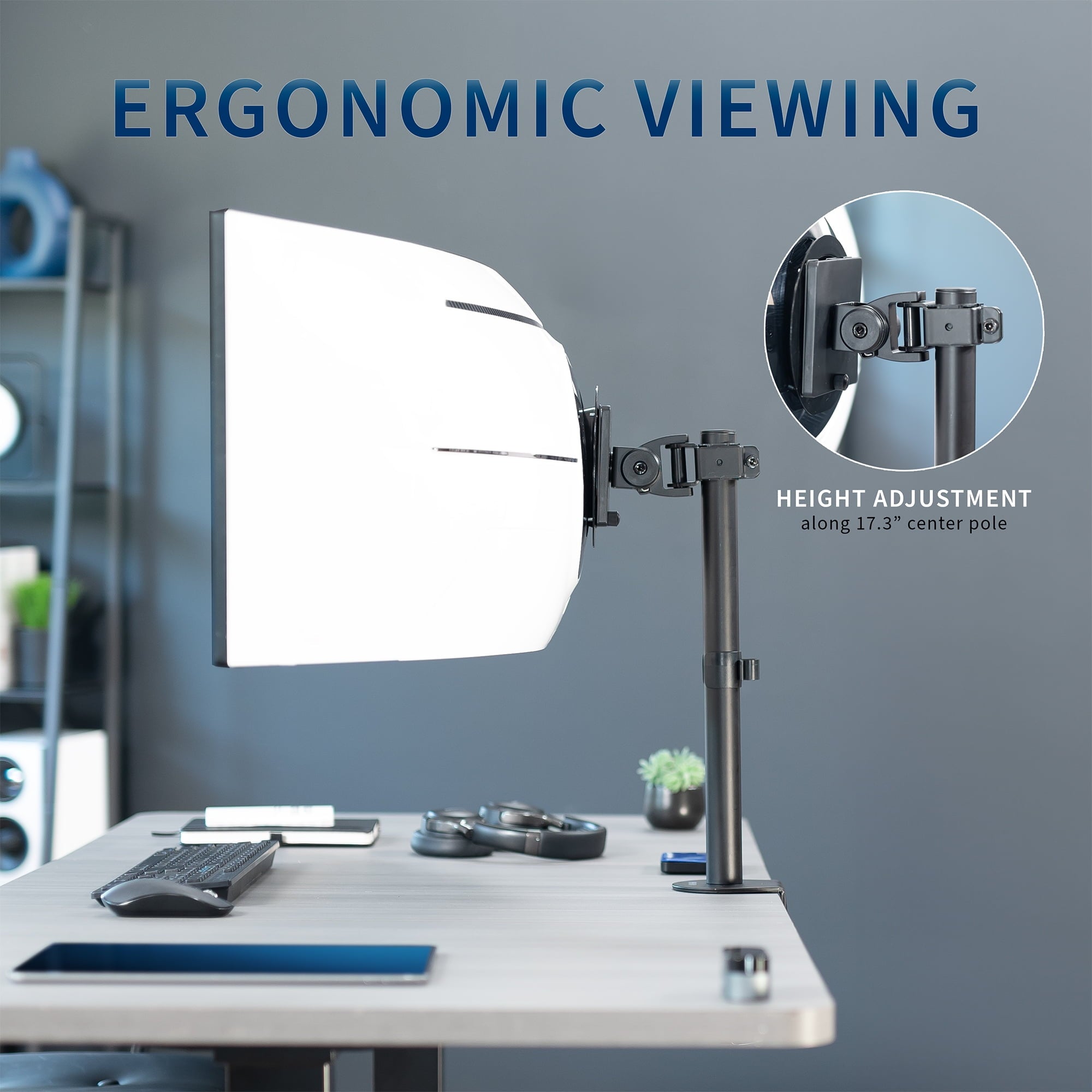 Single Ultrawide Monitor Desk Mount, Adjustable Stand for Screens up to 49" - Image 5