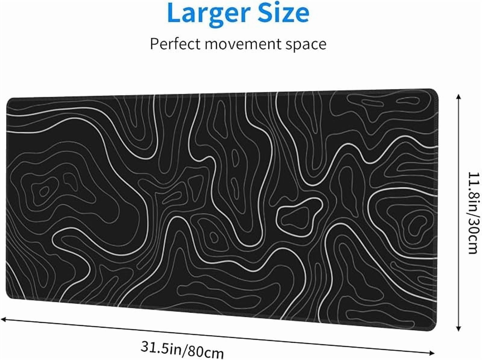 White Grey Black Gaming Mouse Pad Long Mouse Pad Large Desk Mat 31.5 X 11.8 Inch Mousepad with Non-Slip Base Stitched... - Image 2