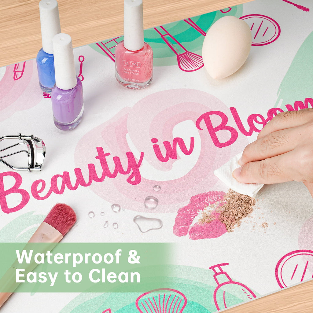 Dual-Sided Waterproof Synthetic Leather Makeup Mat for Desk, Makeup Station, Crafts, Multi-Use Scratch & Stain Resist... - Image 6