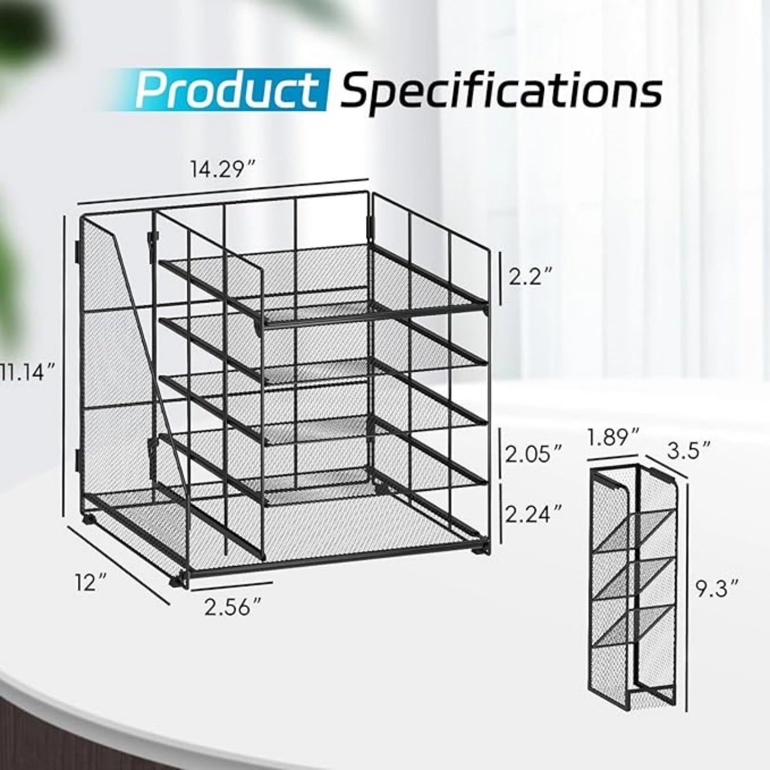 Desk Organizer and accessories, 5-Tier Paper Organizer for Desk with Pen Holder and Magazine Holder, Paper Letter Tra... - Image 2