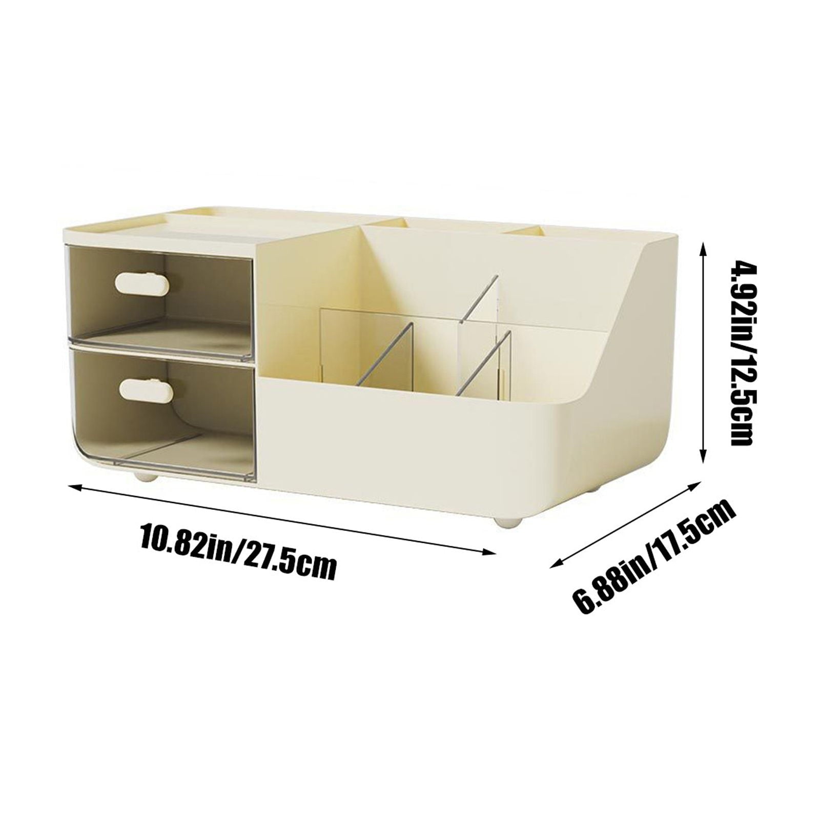 under $5 Desk Organizer with 2 Drawer, Multi-Functional Pencil Pen Holder for Desk, Desk Organizers and Accessories, ... - Image 3