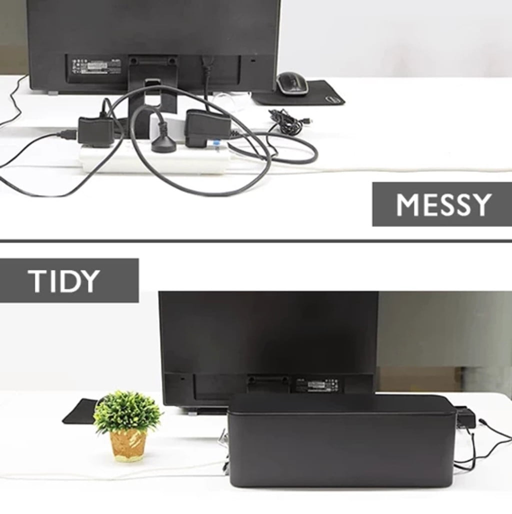 Cable Management Box, Large Cord Organizer Box to Hide Power Strip Under Desk,Computer Wires Cable Organizer Hider Bo... - Image 4