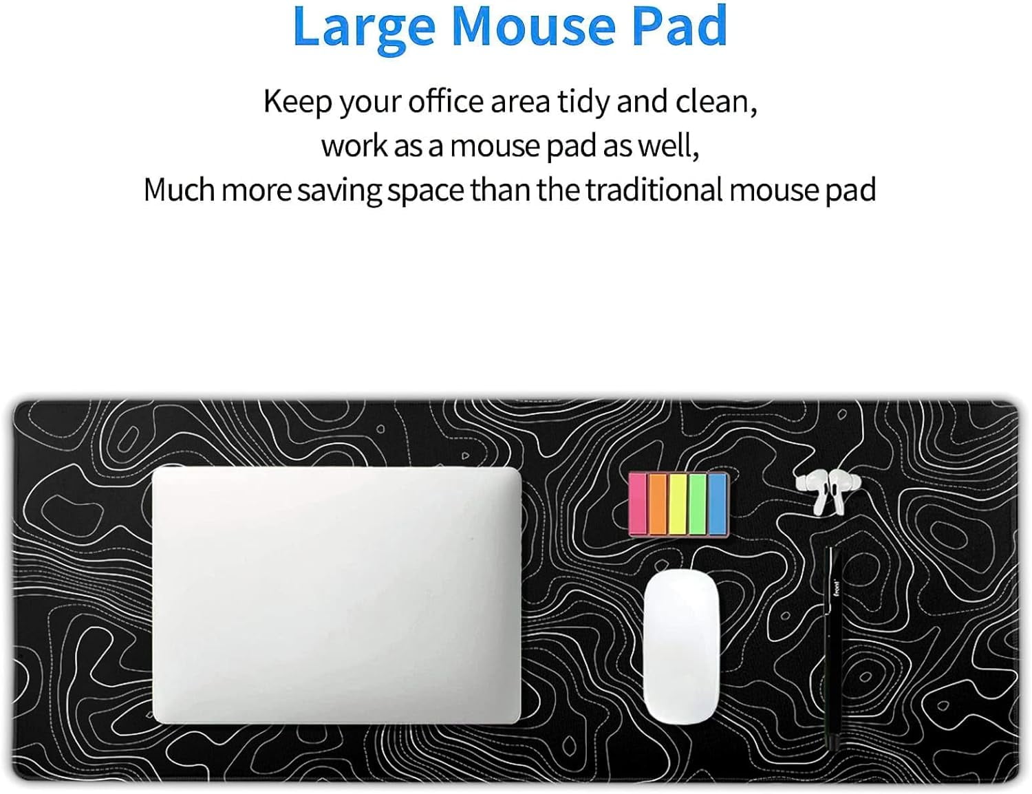 Orange Teal Boho Gaming Mouse Pad XL Persian Rug Carpet Bohemian Retro Extended Large Desk Mat Big Mousepad Non-Slip ... - Image 6