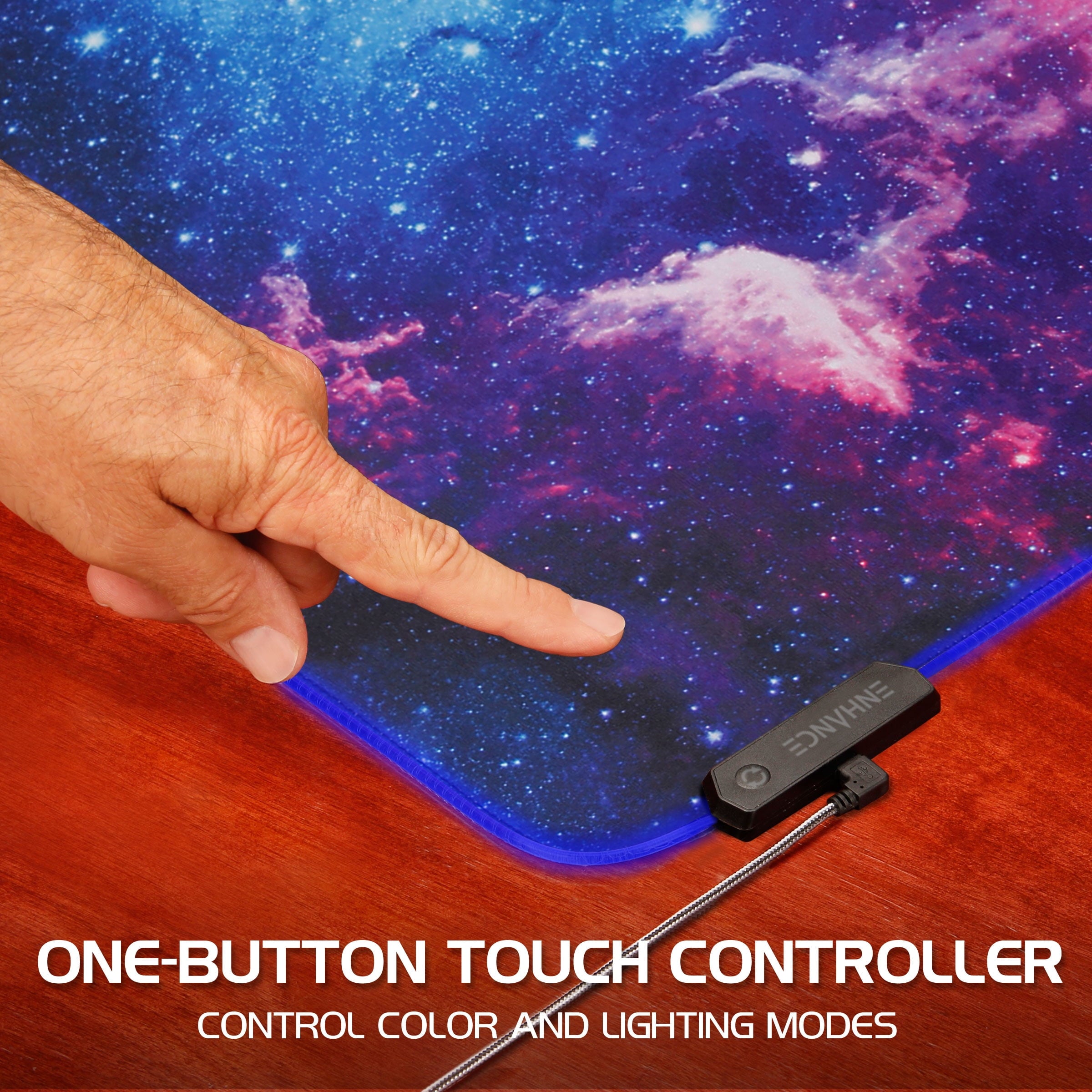 ENHANCE XXXL LED Computer Desk Mat - Illuminated 3XL Large Mouse Mat (48x24 Mouse Pad) Gaming Mouse Pad , Extended Table Desk Pad with Smoot - Image 5