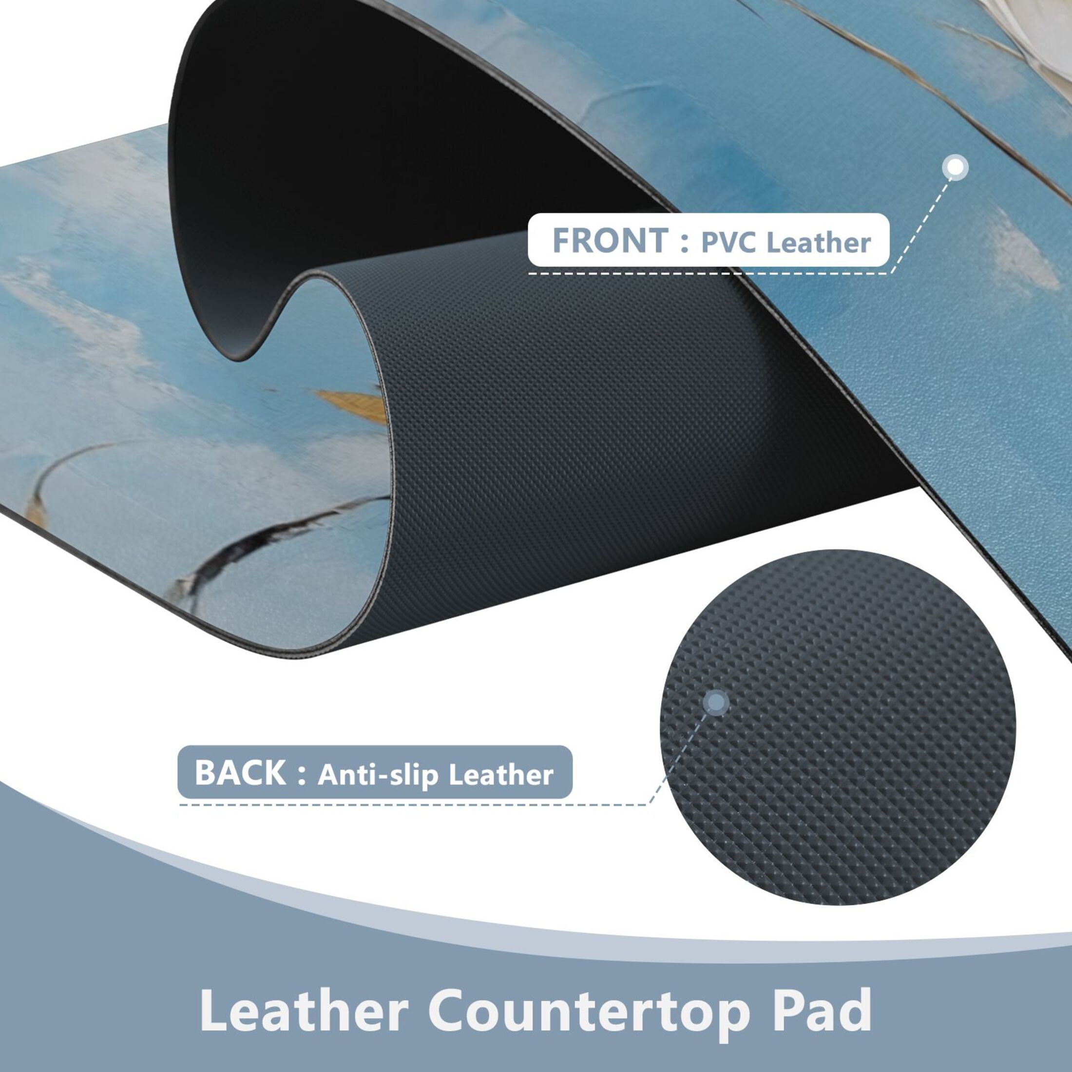 Leather Keyboard and Mouse Desk Mat Office Desk Accessories Protective Office Desk Decor Desk Pad Mat for Gaming, Wor... - Image 5