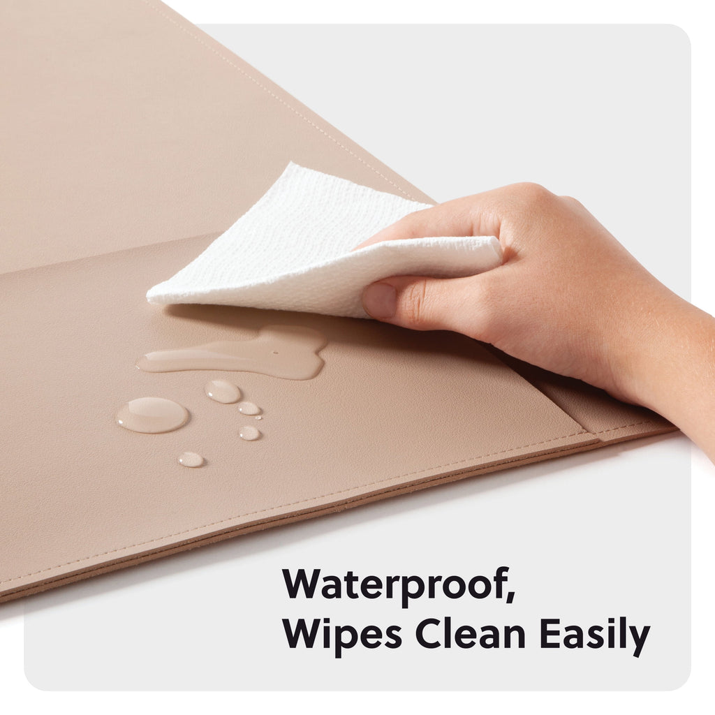 UBrandsDesk Pad, Vegan Leather, Non-Slip Backing, 31.5 x 15.7 in., Iced Latte - Image 5