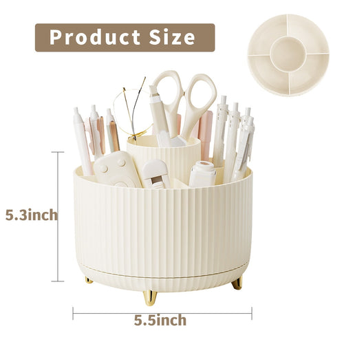 360 Degree Rotating Desk Organizer for Pen and Pen Holder for Office Storage, and Home, Round - Image 2