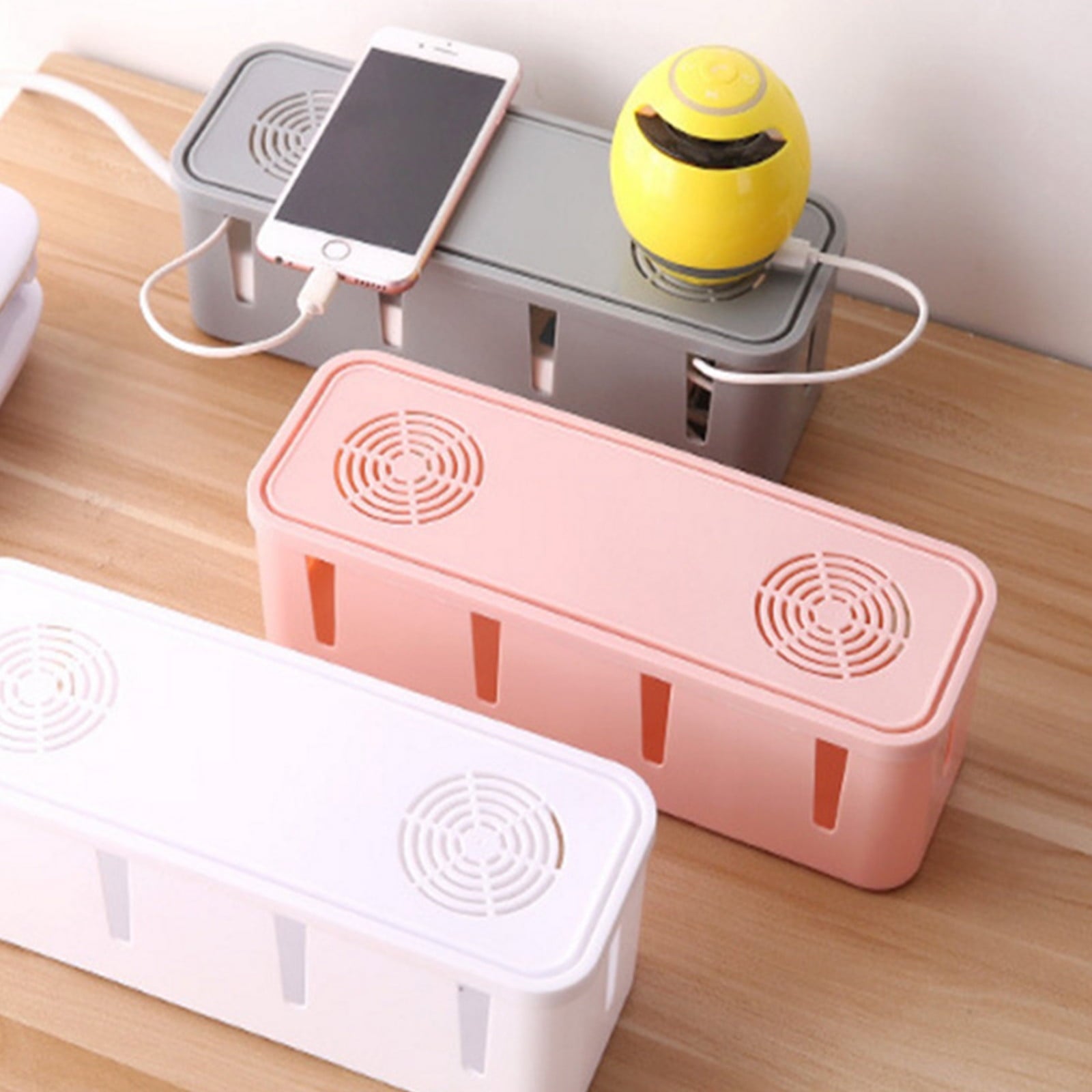 Cable Management Box, Cable Organizer Box, Large And Medium Size, Cord Hider Box To Hide Surge Protector Cover On Des... - Image 3