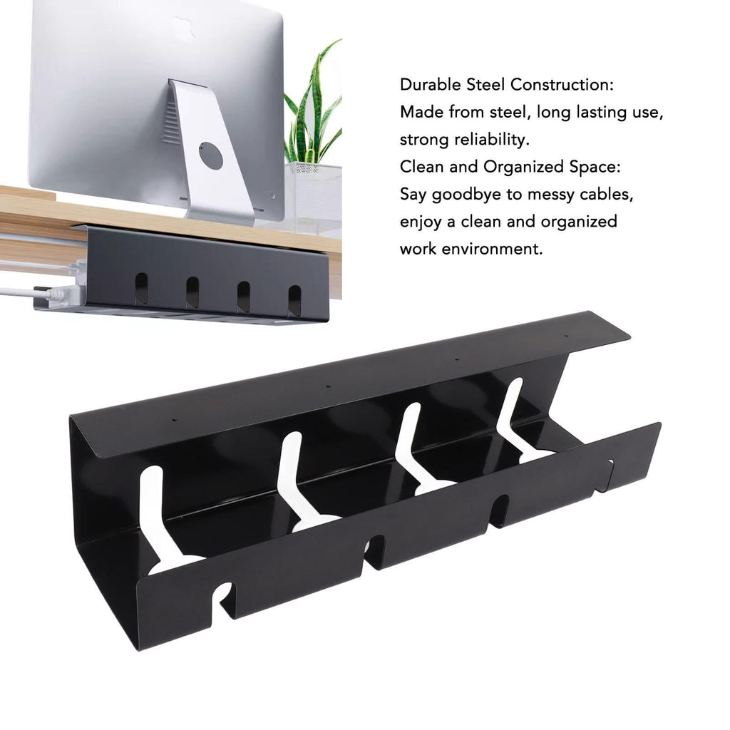 Under Desk Cable Management Tray, 15.7in Steel Cord Organizer for Office & Home, 19.3 x 4.7 x 4.3 in - Image 5