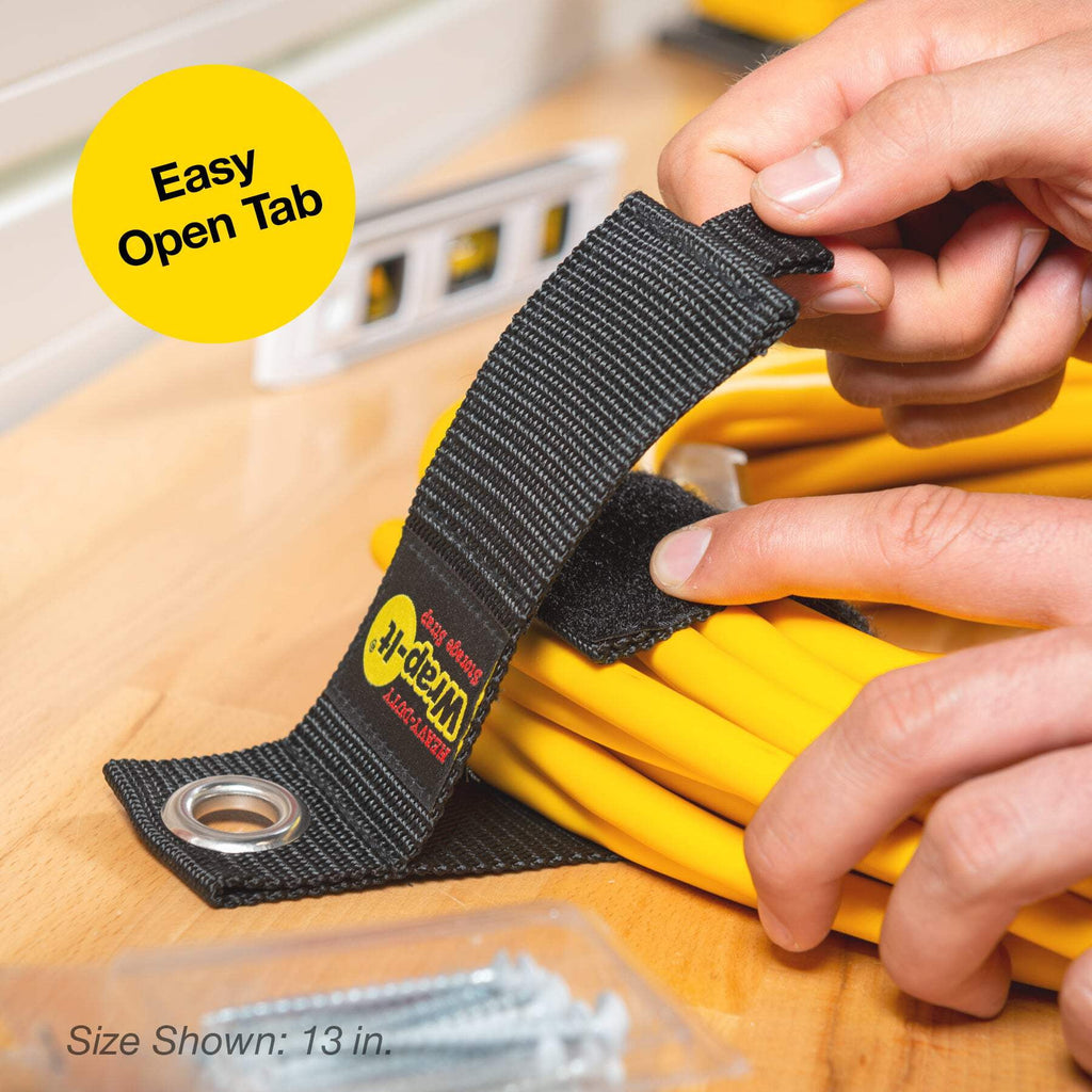 Heavy-Duty Straps, 13-inch (8 Pack) - Hook and Loop Extension Cord Organizer, Cord Wrap, Cable Straps for Garage Orga... - Image 4