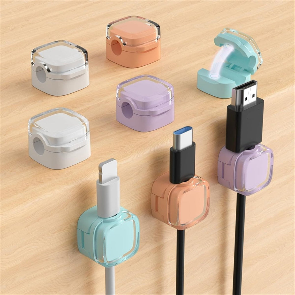 8Pack Clips,Adjustable Cord Holder for Under Desk Management,Adhesive Charger Wire Organizer Keeper - Image 4