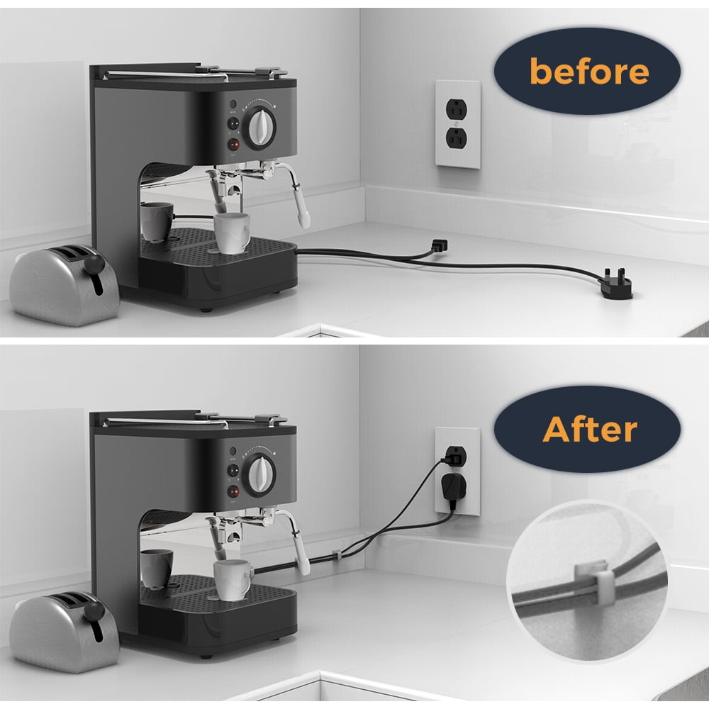 Cable Clips with Strong Self-Adhesive, R Shape Cable Management TV PC Wire Holder Sticky Tidy and Organizer Cord and ... - Image 5
