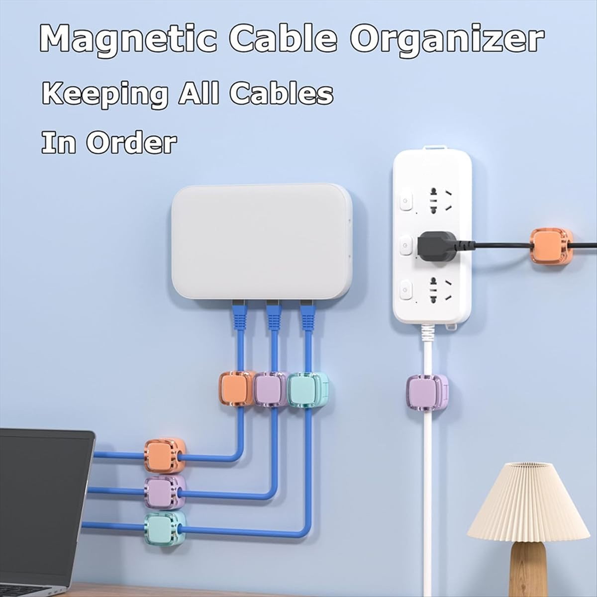 8Pack Clips,Adjustable Cord Holder for Under Desk Management,Adhesive Charger Wire Organizer Keeper - Image 5